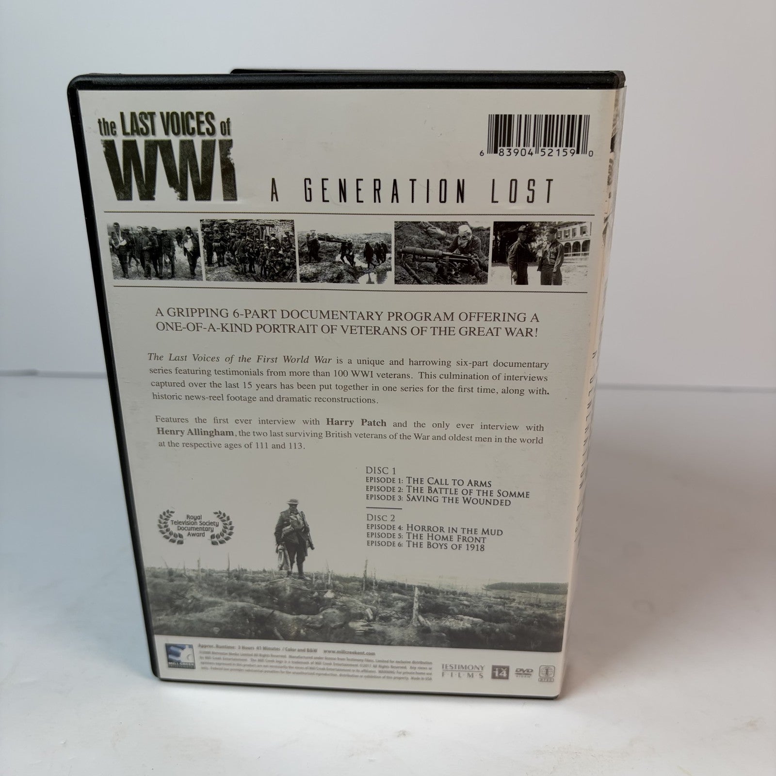 The Last Voices of WWI: A Generation Lost (DVD, 2-Disc Set) World War I