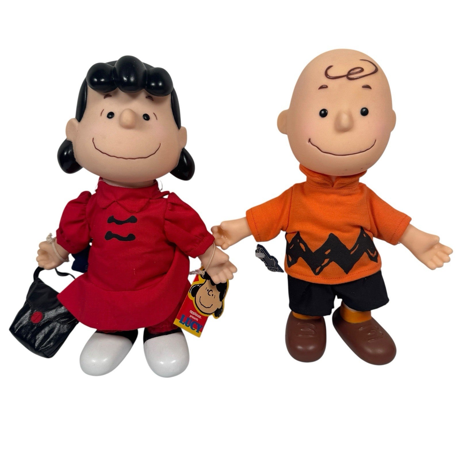 1966 Peanuts Charlie Brown & Lucy Applause Dolls w/ Lucy’s Bag & Tags