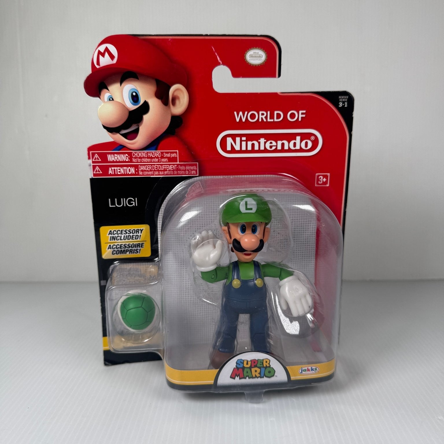 Luigi World of Nintendo 4.5 Inch Figure Green Shell Jakks Pacific