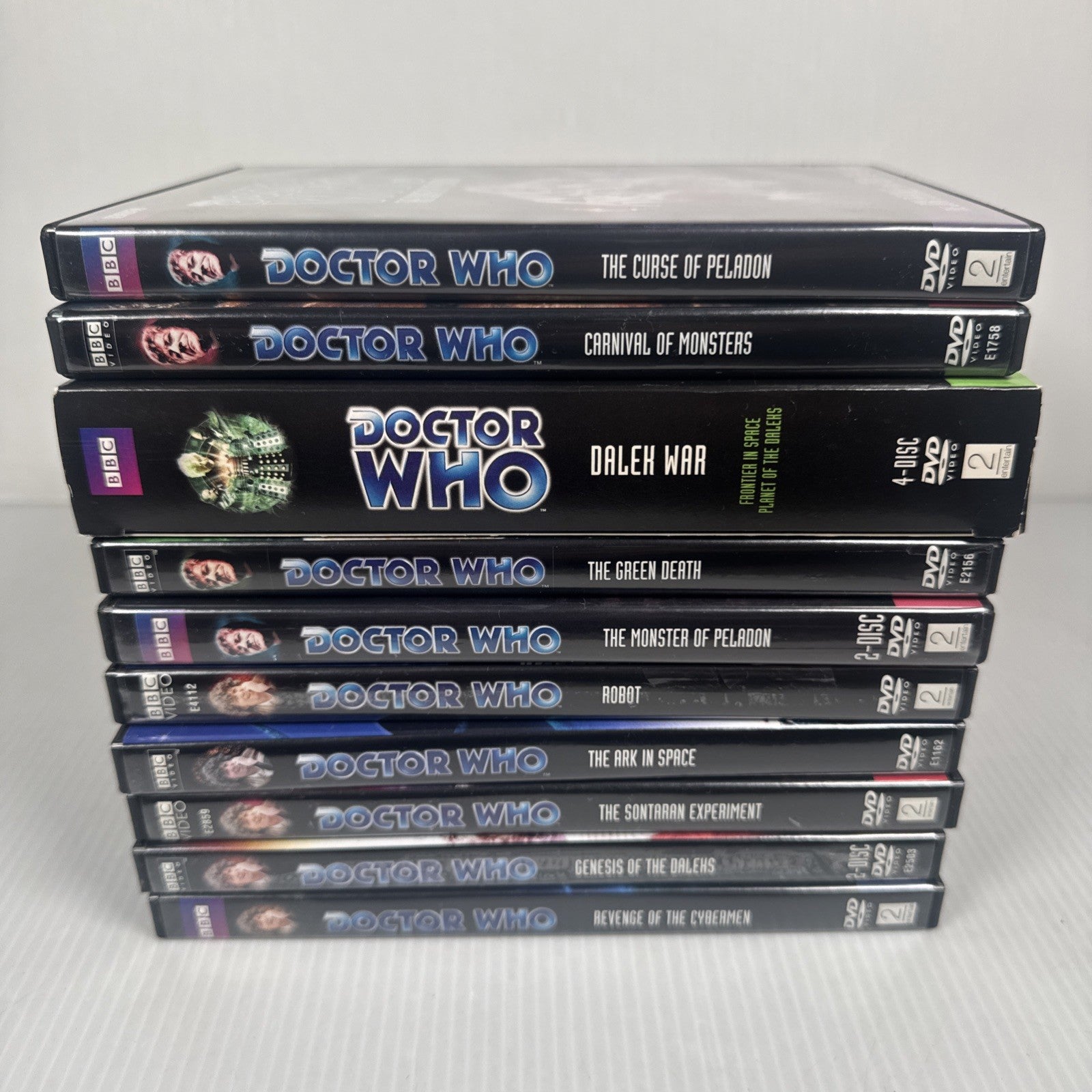 Mixed Lot Of 10 Doctor Who DVDs Jon Pertwee & Tom Baker Years US Release NTSC