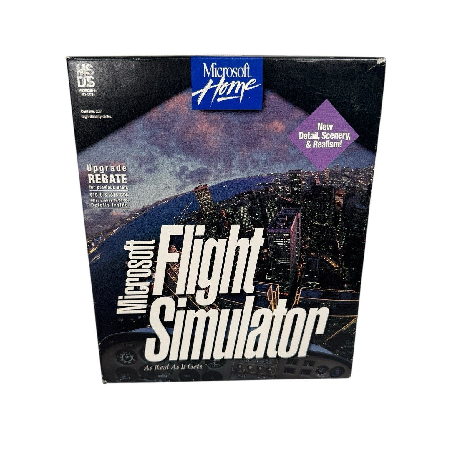 Microsoft Flight Simulator Version 5.1 3.5 Mm Floppy PC Big Box MS-DOS Game