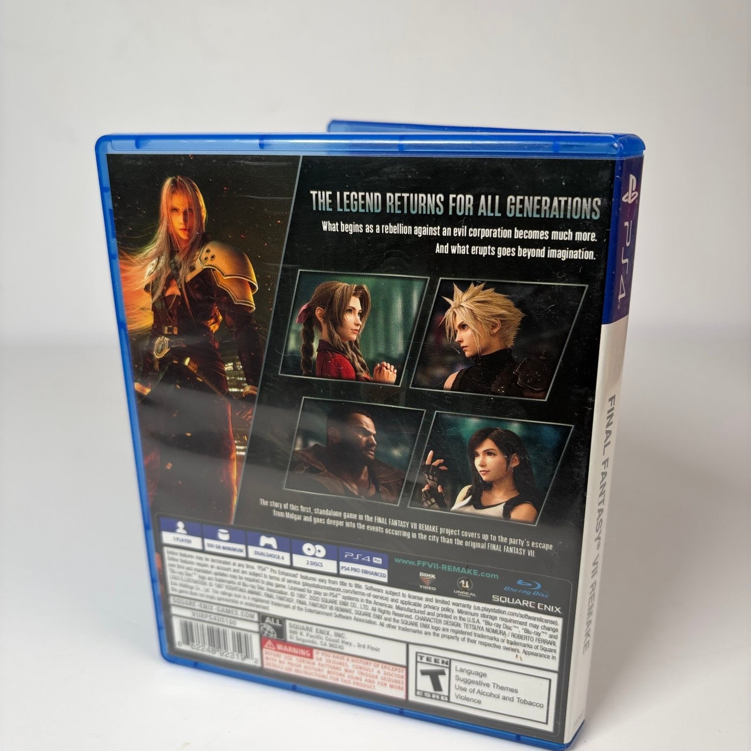 Final Fantasy VII Remake PS4 Video Game PlayStation 4 Square Enix