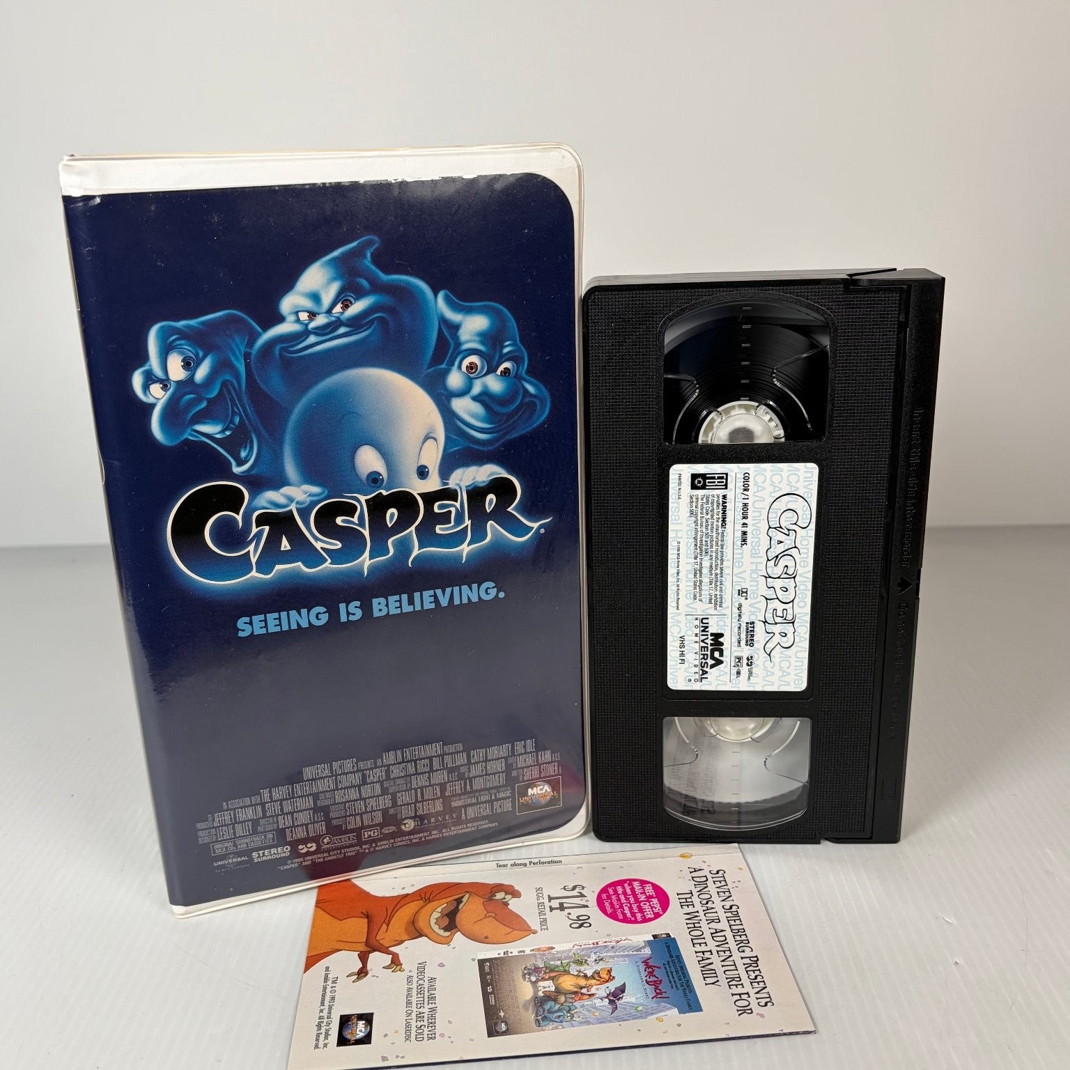Casper VHS 1995 Family Fantasy Clamshell Christina Ricci MCA Universal