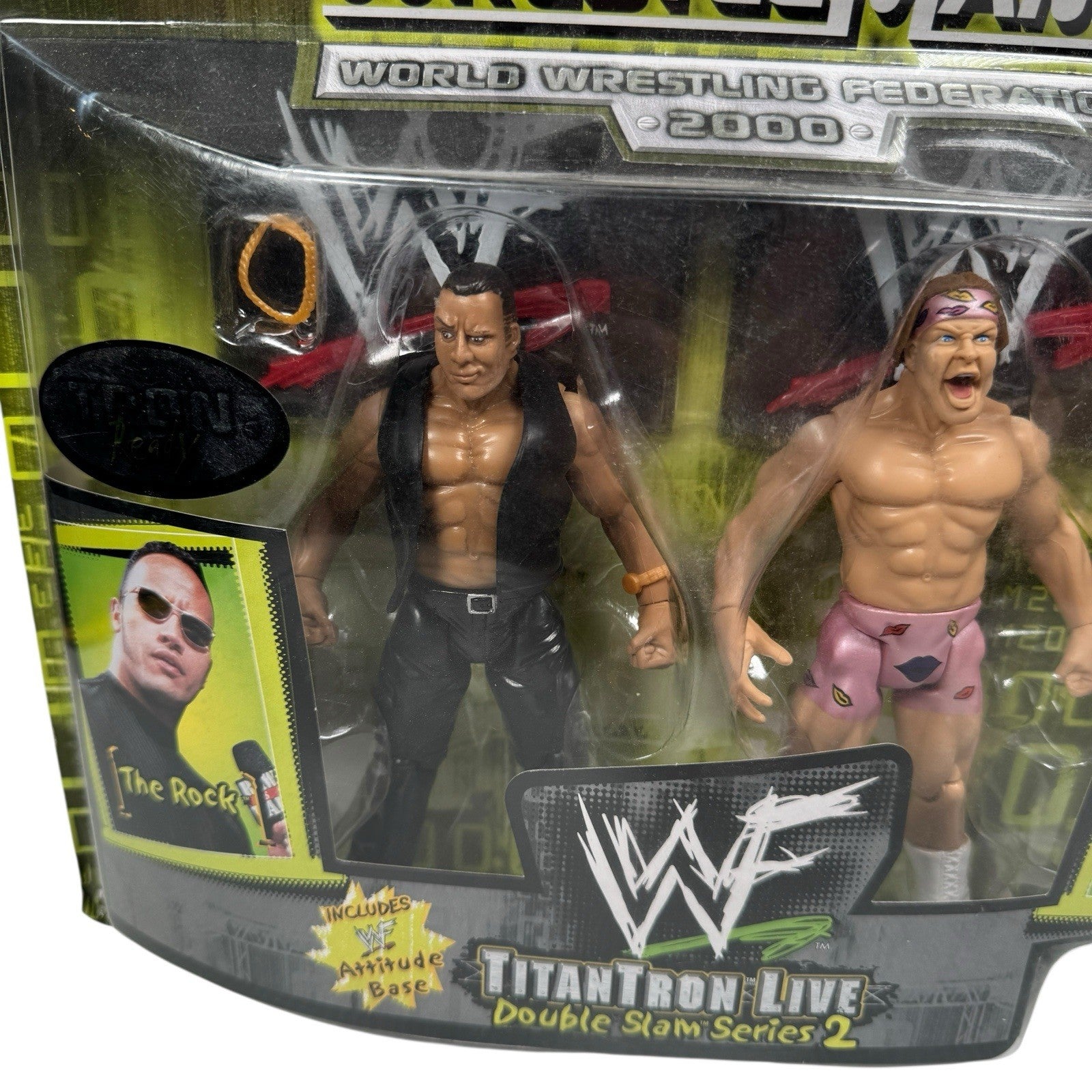 WWF JAKKS WrestleMania 2000 TitanTron Live The Rock & Billy Gunn Double Slam S2