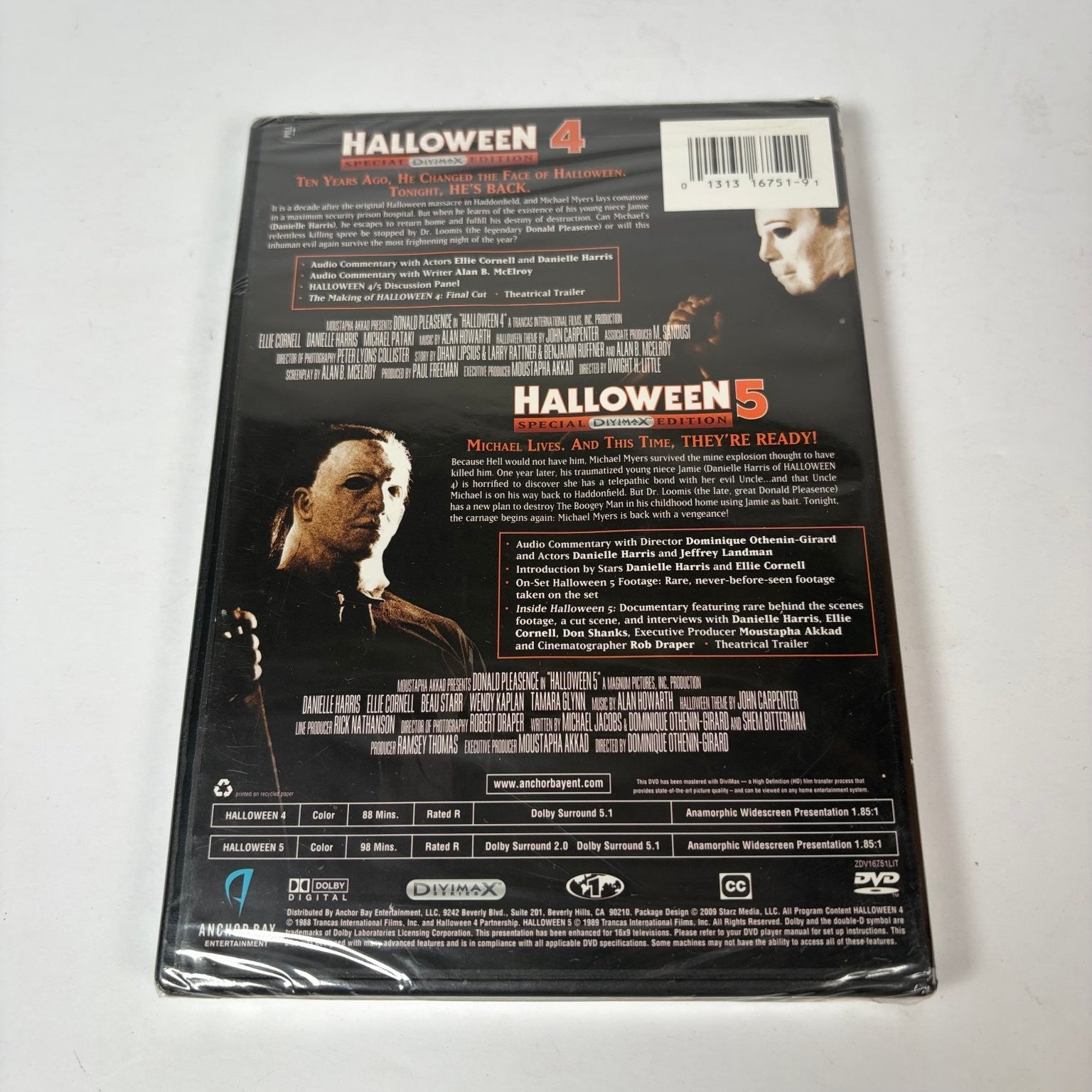 Halloween 4 & 5 Double Feature DVD The Return & Revenge of Michael Myers New