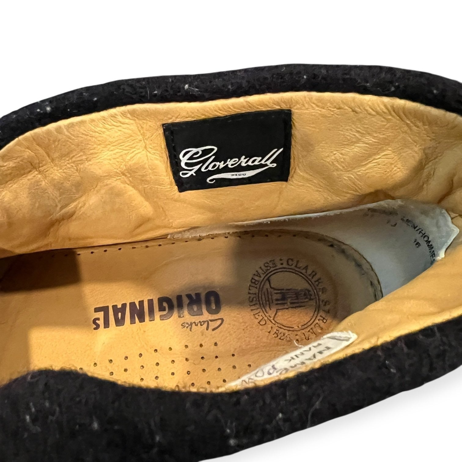 Clark's Original Gloverall Casual Men's Shoes Black Size 12 Leather Suede