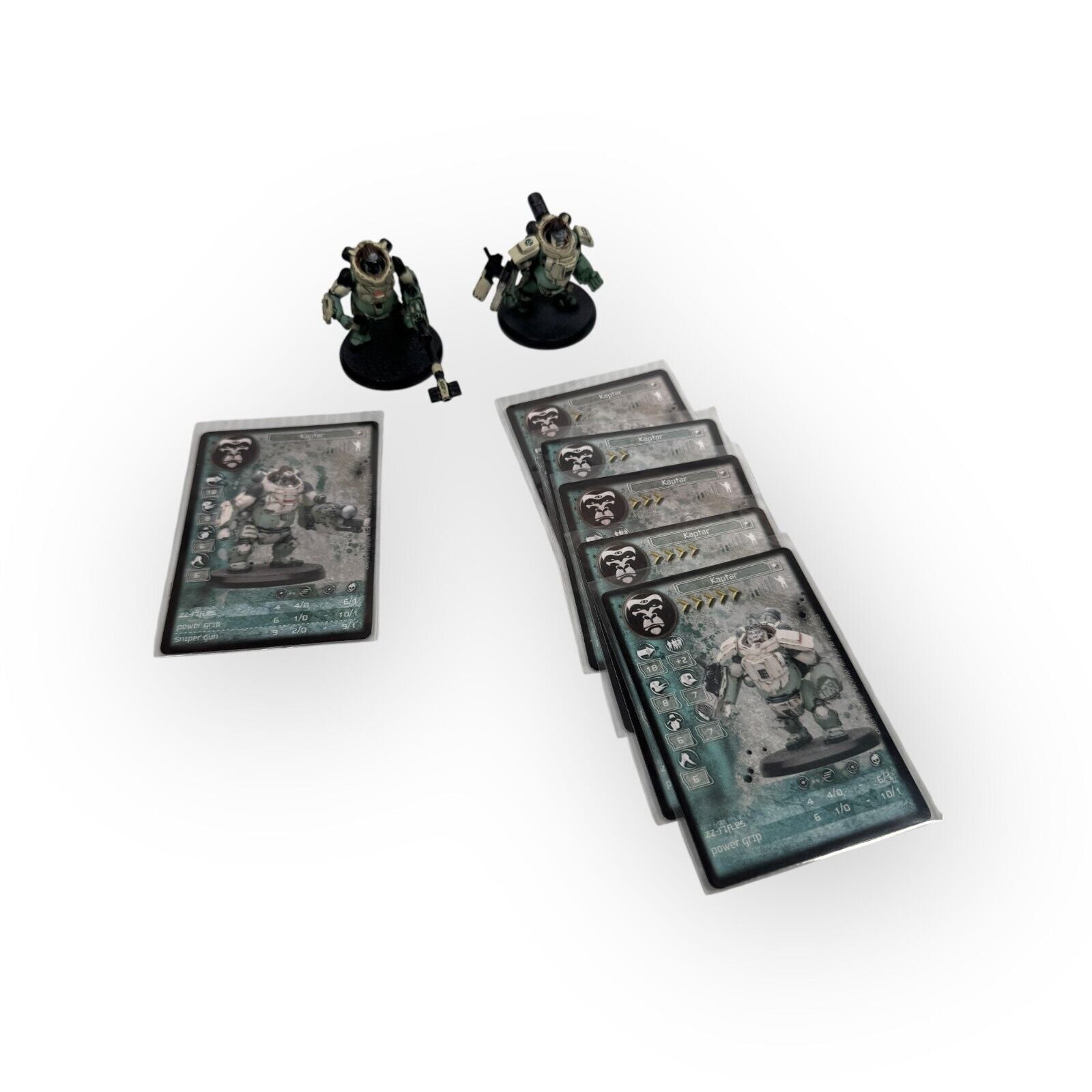 AT-43 Karmans Kaptar Lot of 2 Heroes Miniatures with Cards