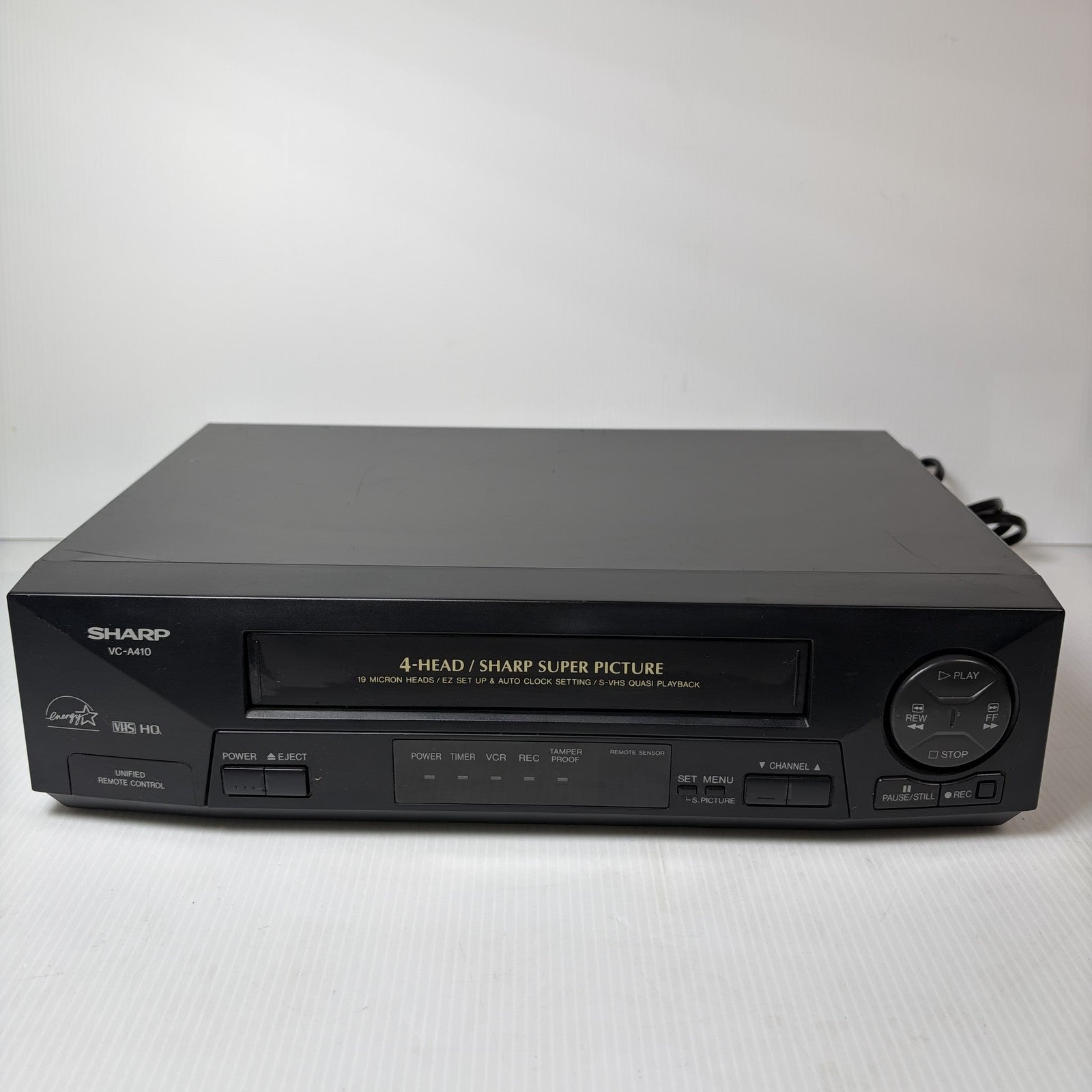 SHARP VC-A410U 4-Head VHS HQ VCR Player Recorder S-VHS Quasi Playback
