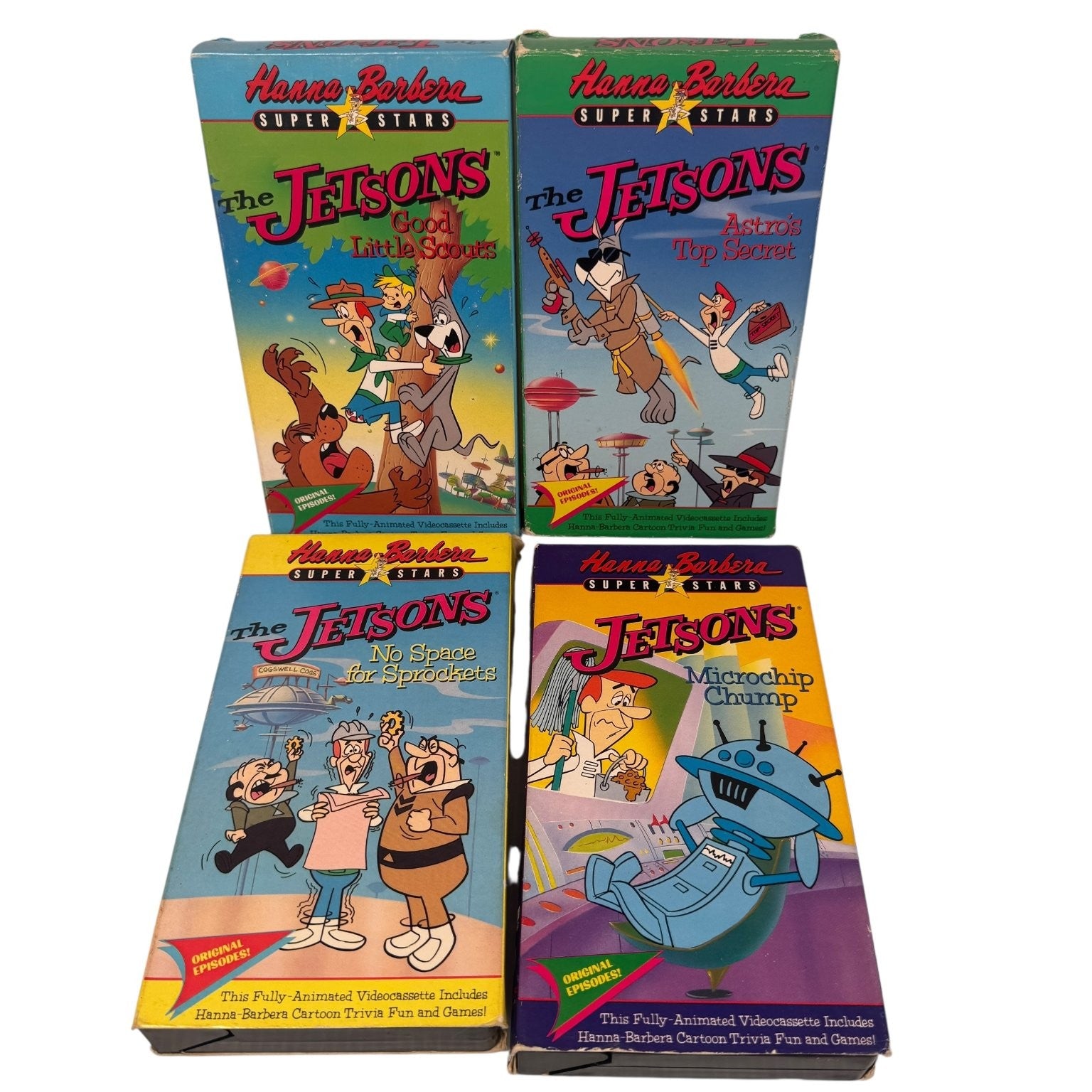 Vintage Lot of 4 The Jetsons VHS 1990 Animated Cartoon Original Episodes
