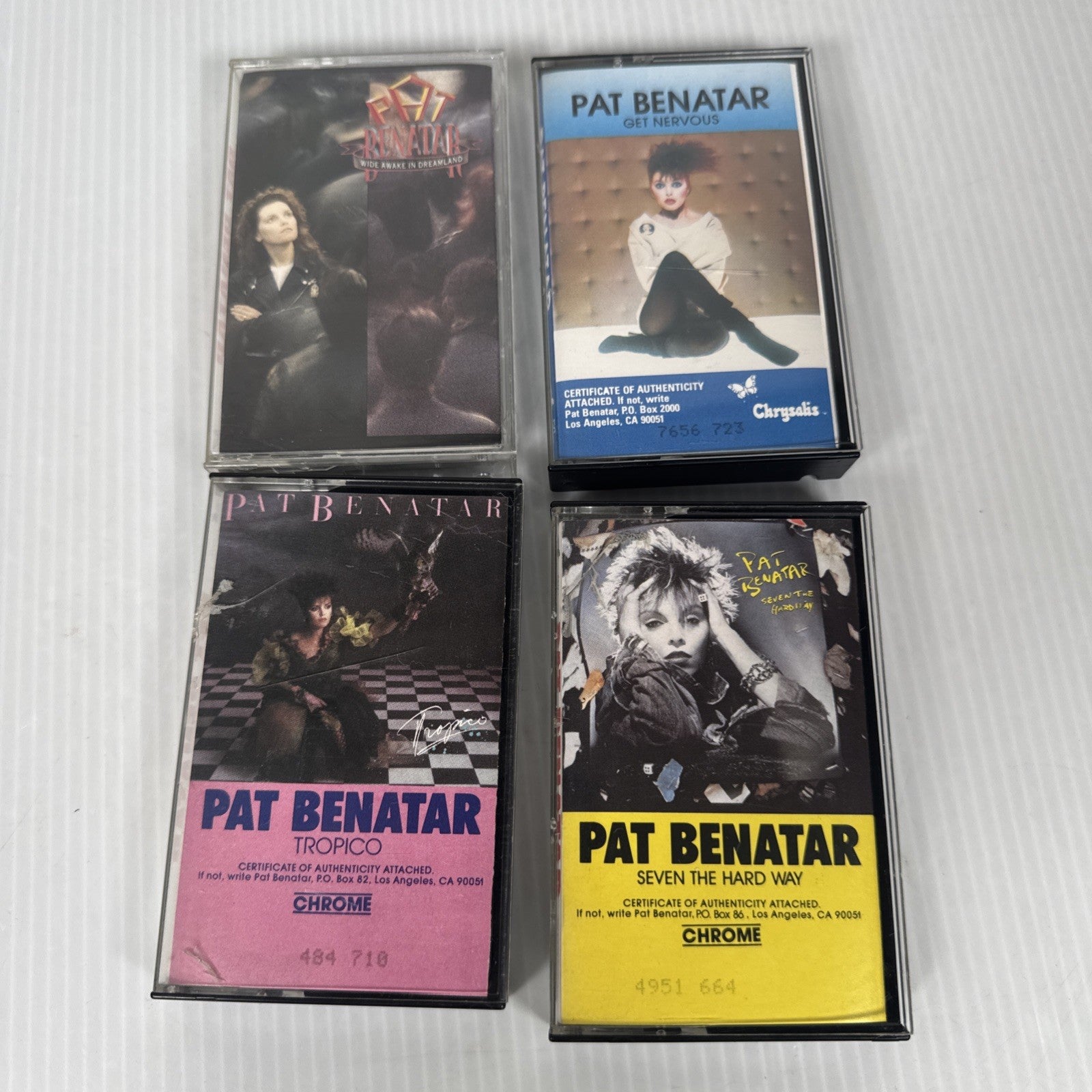Cassette Tape Lot Of 4 Pat Benatar Albums Tropico, Seven The Hard Way & More