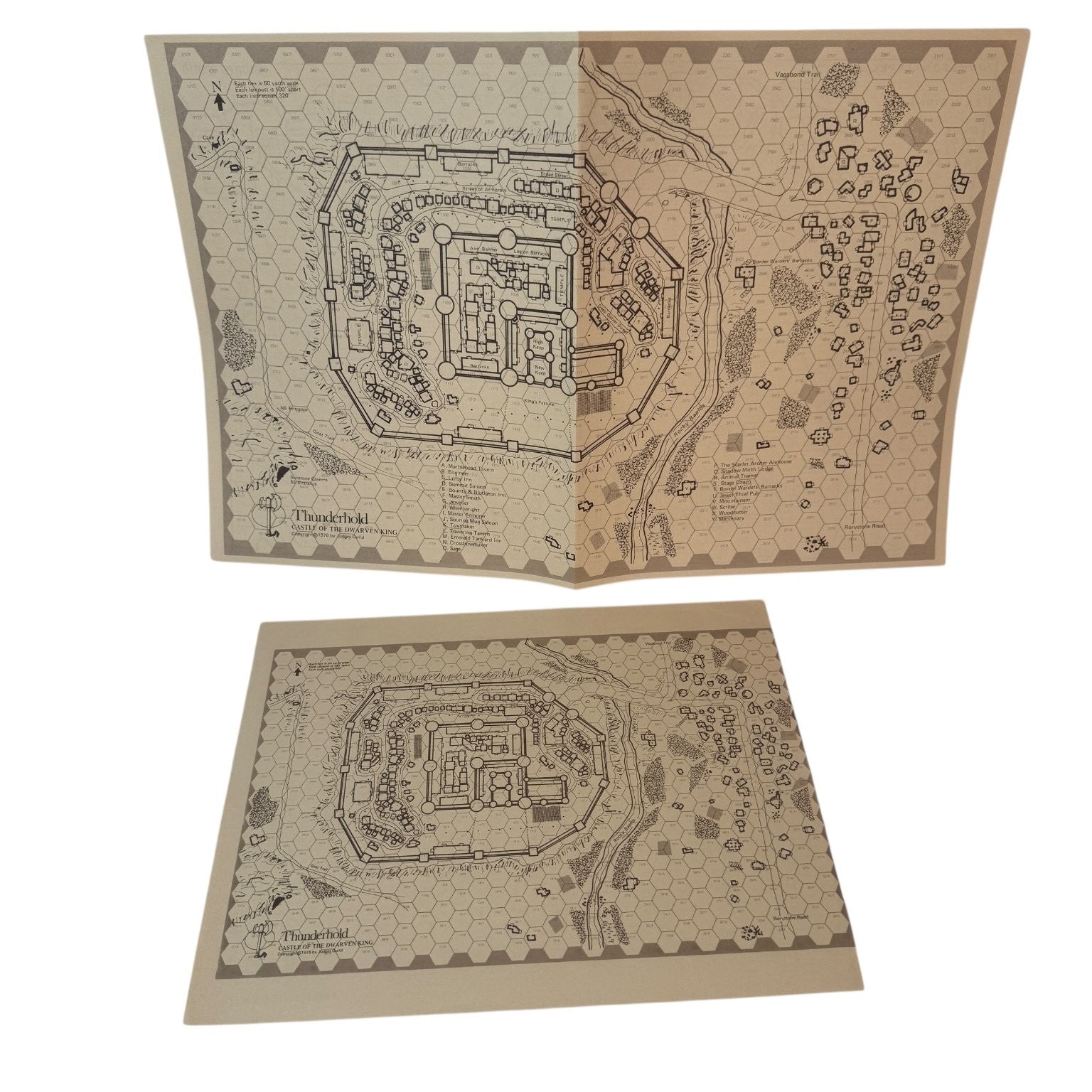 Dungeons & Dragons Thunderhold Castle of the Dwarven King Judges Guild 1976 Maps