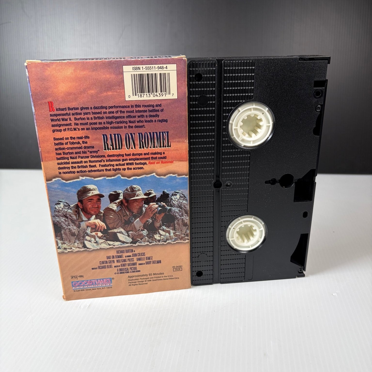 RAID ON ROMMEL VHS 1971 World War II Action Adventure Richard Burton GoodTimes