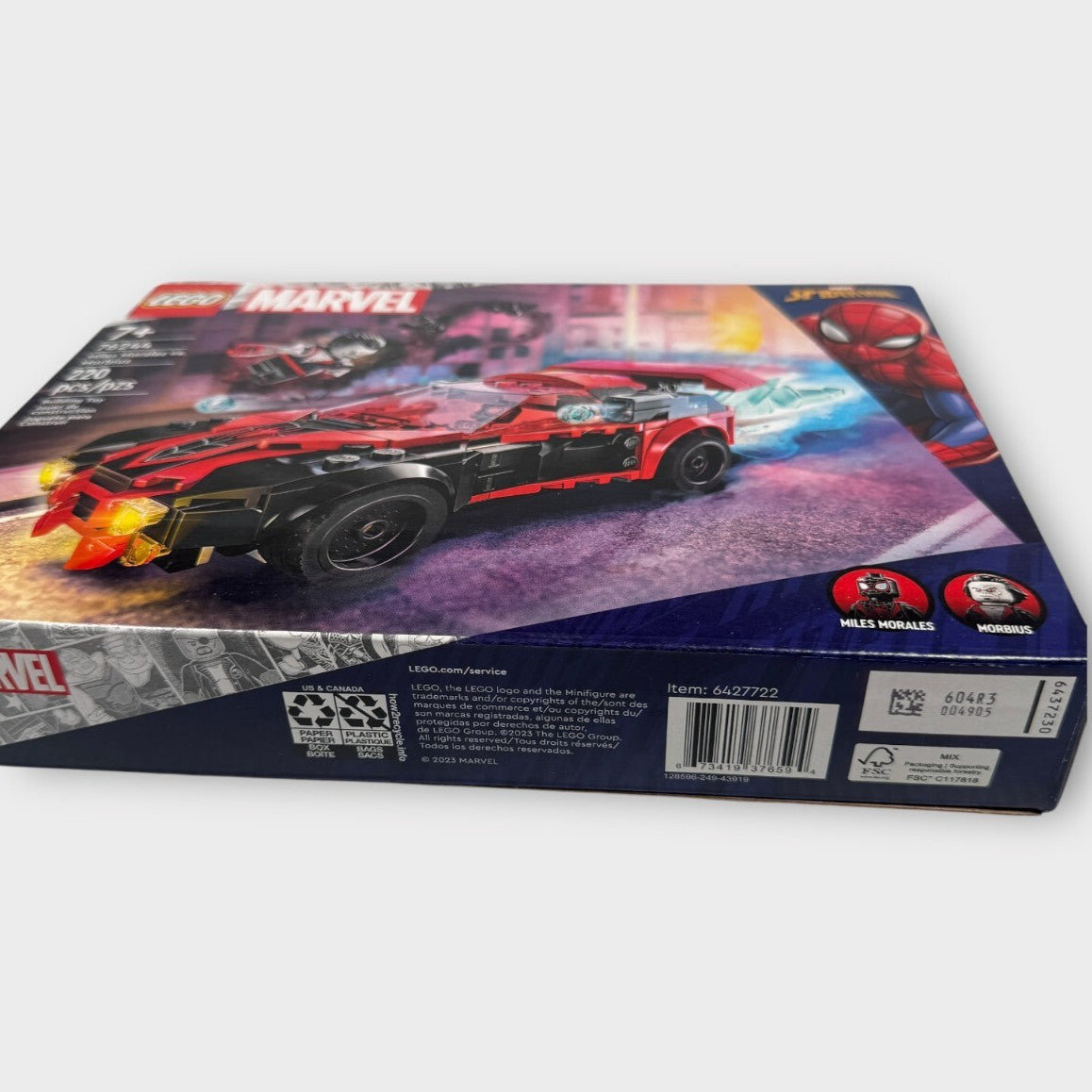 LEGO Marvel Miles Morales vs. Morbius 76244, Spider-Man Building Kit 220 Pieces