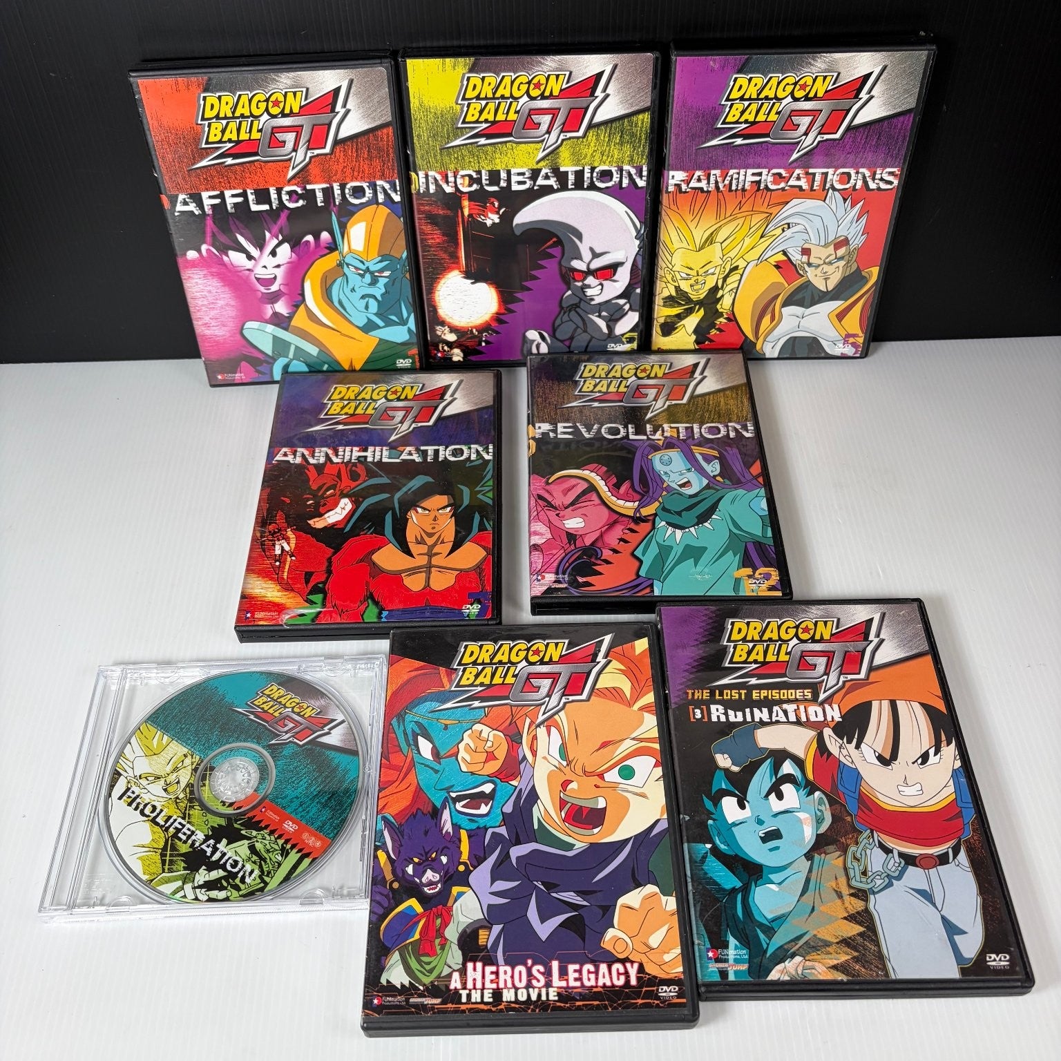 Dragon Ball GT DVD Lot of 7 Affliction, Ruination Lost Episodes, Movie & More