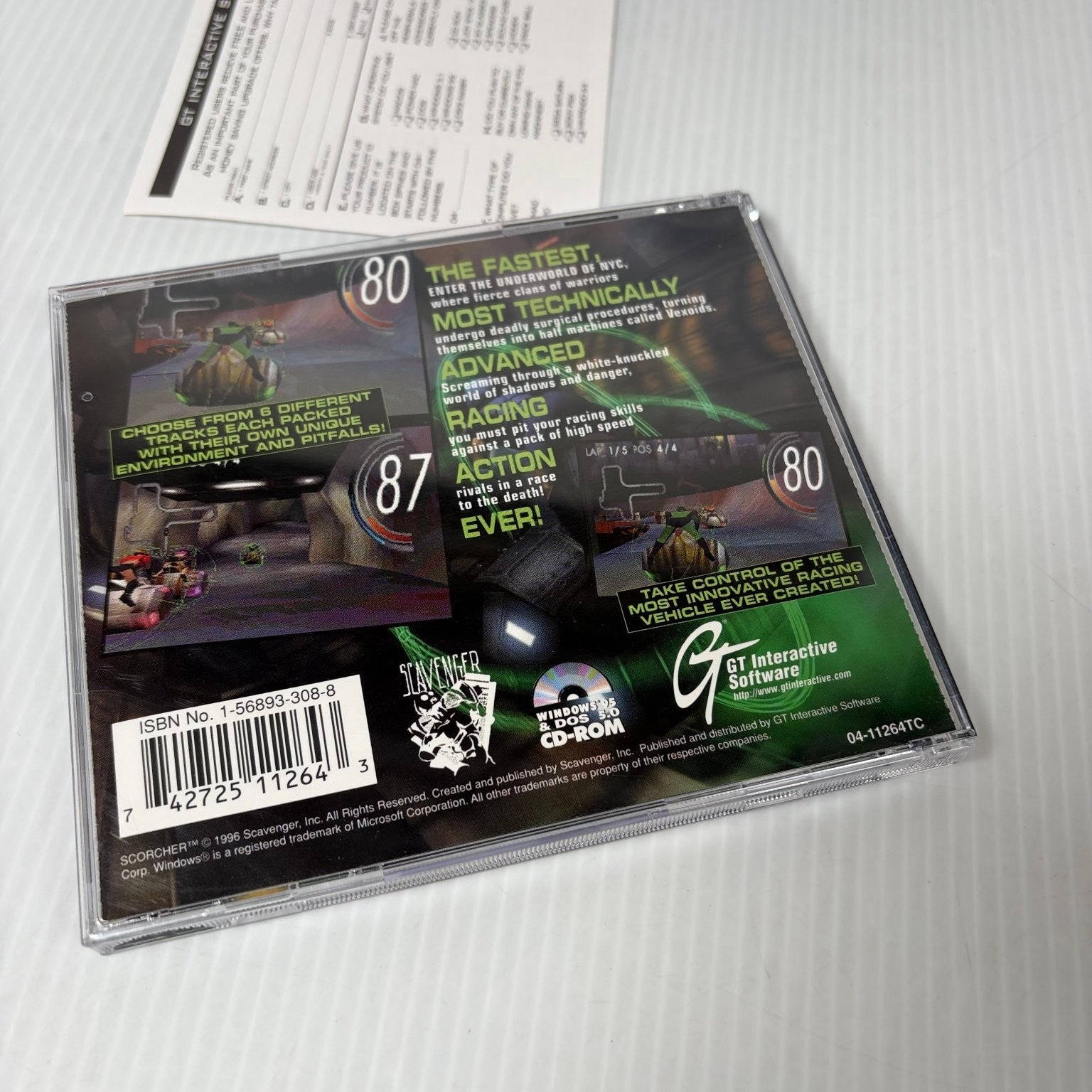 Scorcher Big Box PC Video Game Windows 95 DOS CD-ROM Racing Scavenger Complete