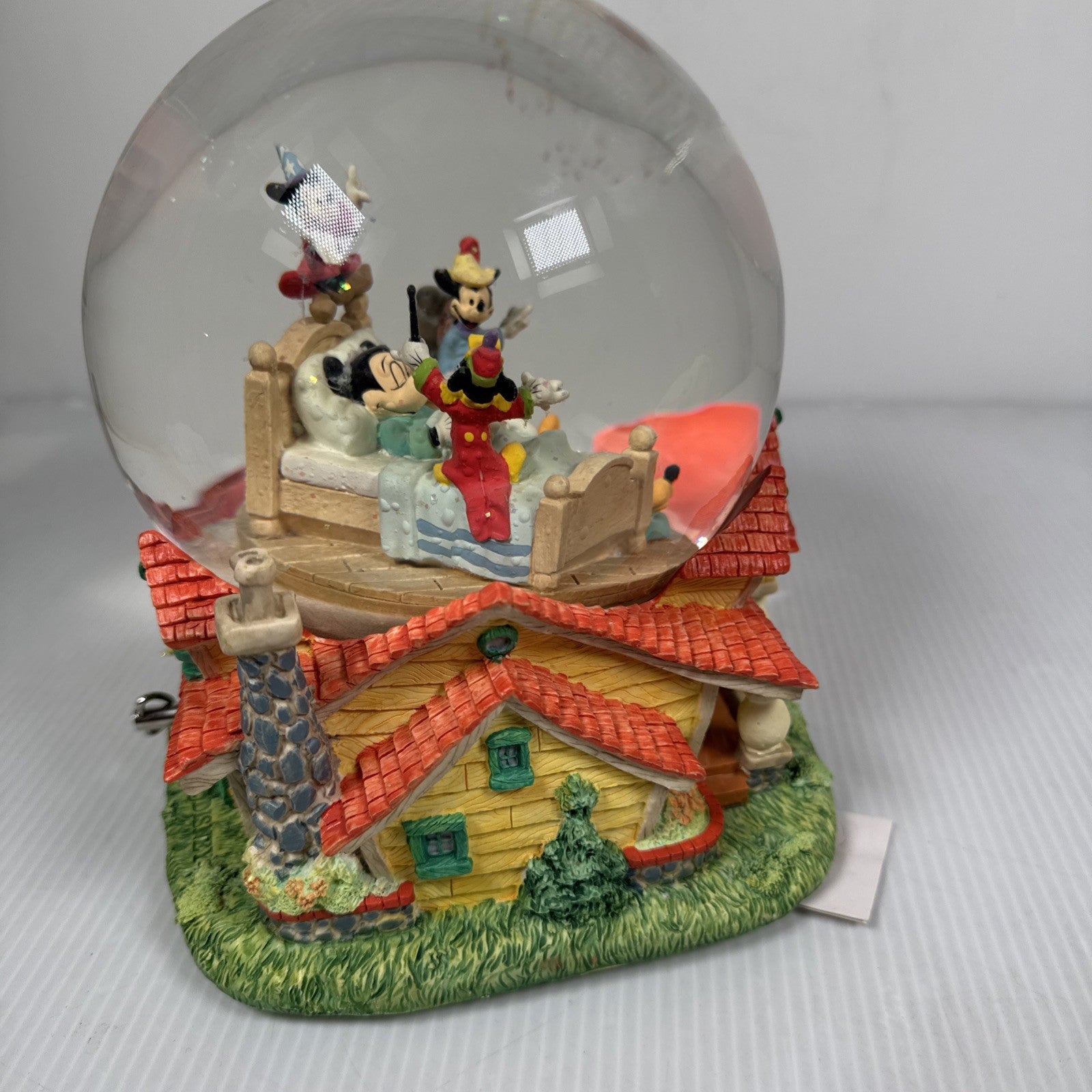 Disney Mickey Mouse in Bed Musical Snow Globe When You Wish Upon A Star W/ Tag