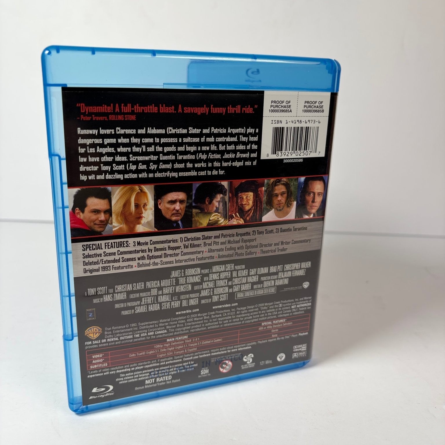 True Romance Blu-ray 2009 Director's Cut Christian Slater Tony Scott