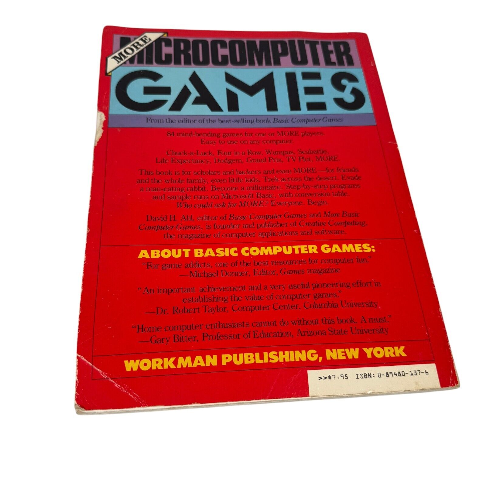 More Basic Computer Games 84 Games RARE David H. Ahl 1979 Programming 1st Print