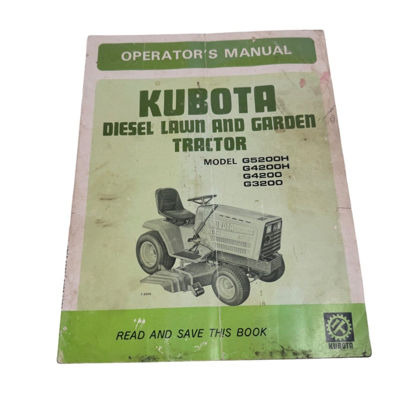 Kubota G3200 G4200 G4200H G5200H Diesel Lawn & Garden Tractor Operator's Manual