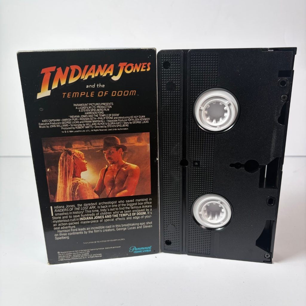 Indiana Jones and the Temple of Doom VHS Paramount Harrison Ford 1984 Stereo
