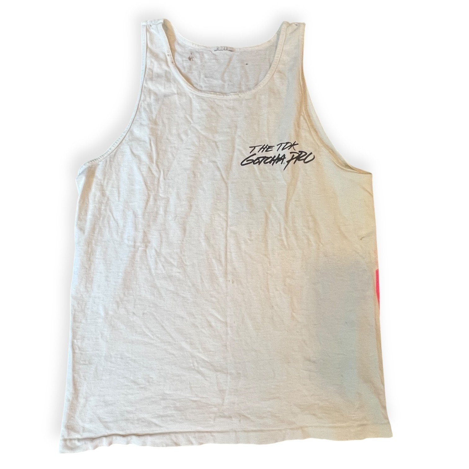 Vintage Gotcha Pro Men's Tank Top White Size M NO TAG Surf 1988 Hawaii (Dry Rot)