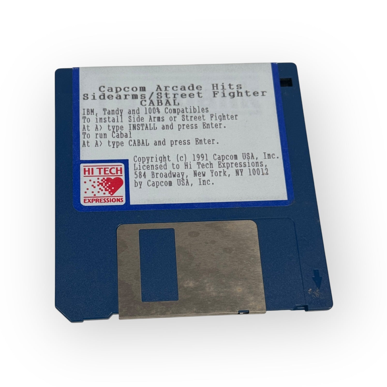 Capcom Arcade Hits Collection w/ Street Fighter Side Arms & Cabal 3.5" Floppy