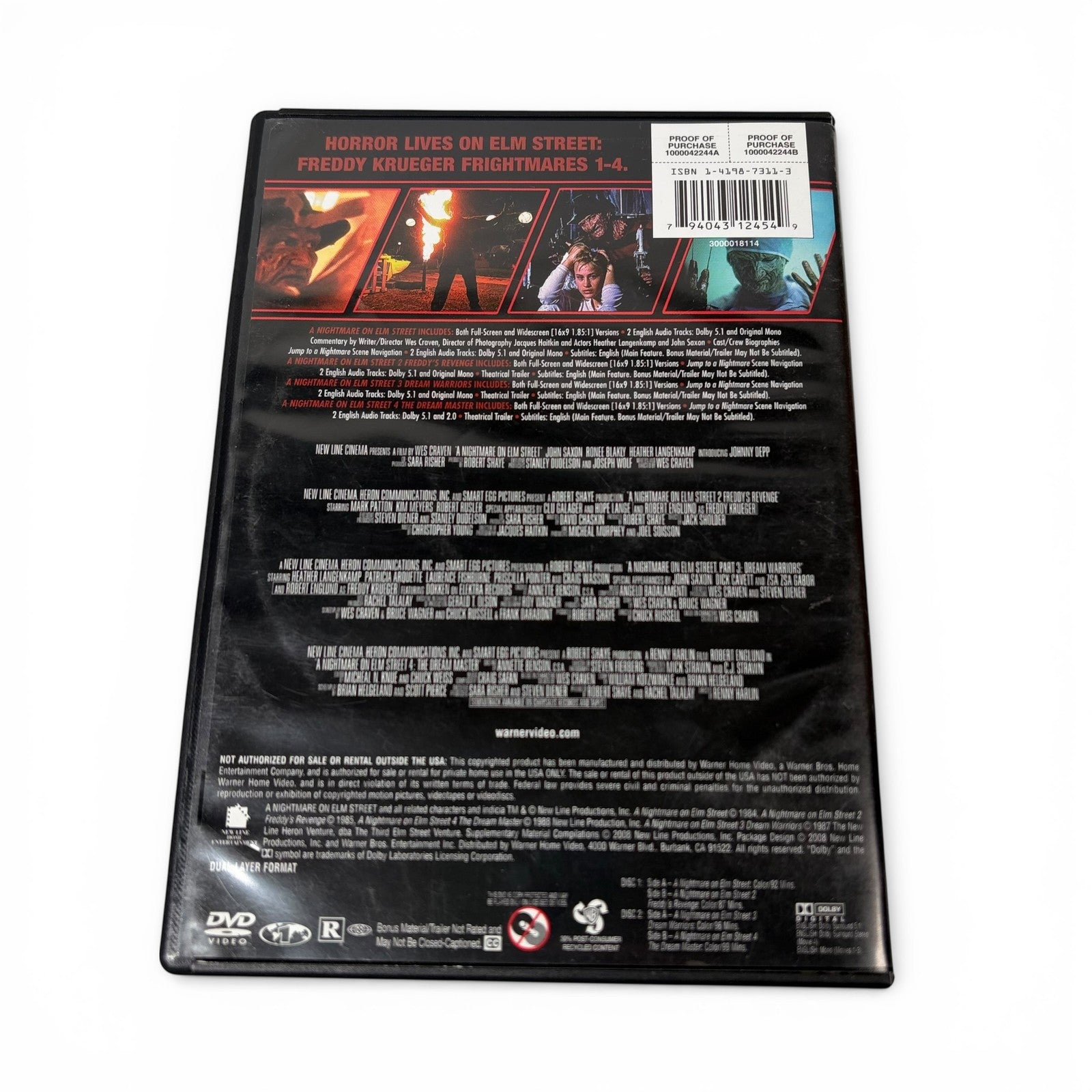 A Nightmare on Elm Street 4 Film Favorites Collection 1-4 DVD Freddy Krueger