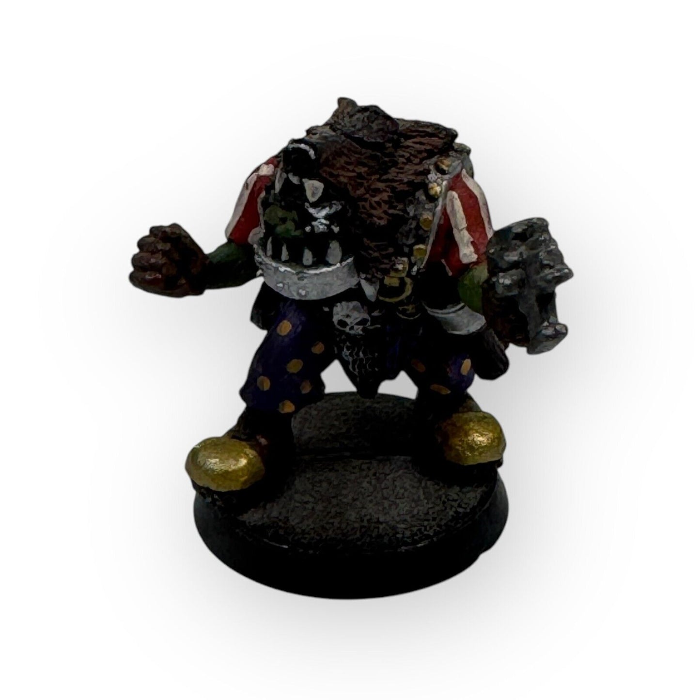 Warhammer 40k Rogue Trader Ork Freebooter Kaptin Wolfskin Hat Painted 1991