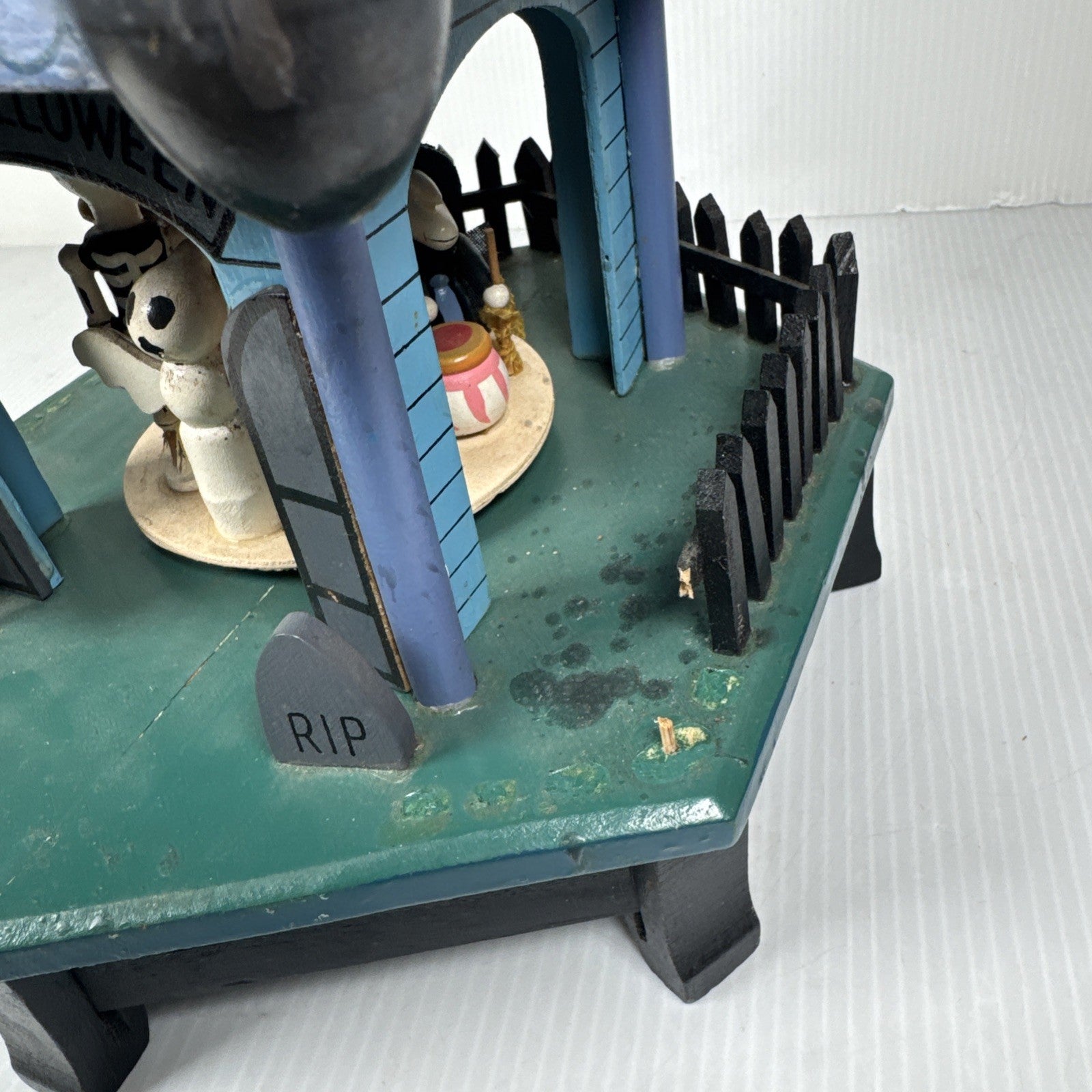 Vintage 1980s Happy Halloween Haunted House Candle Carousel AS IS