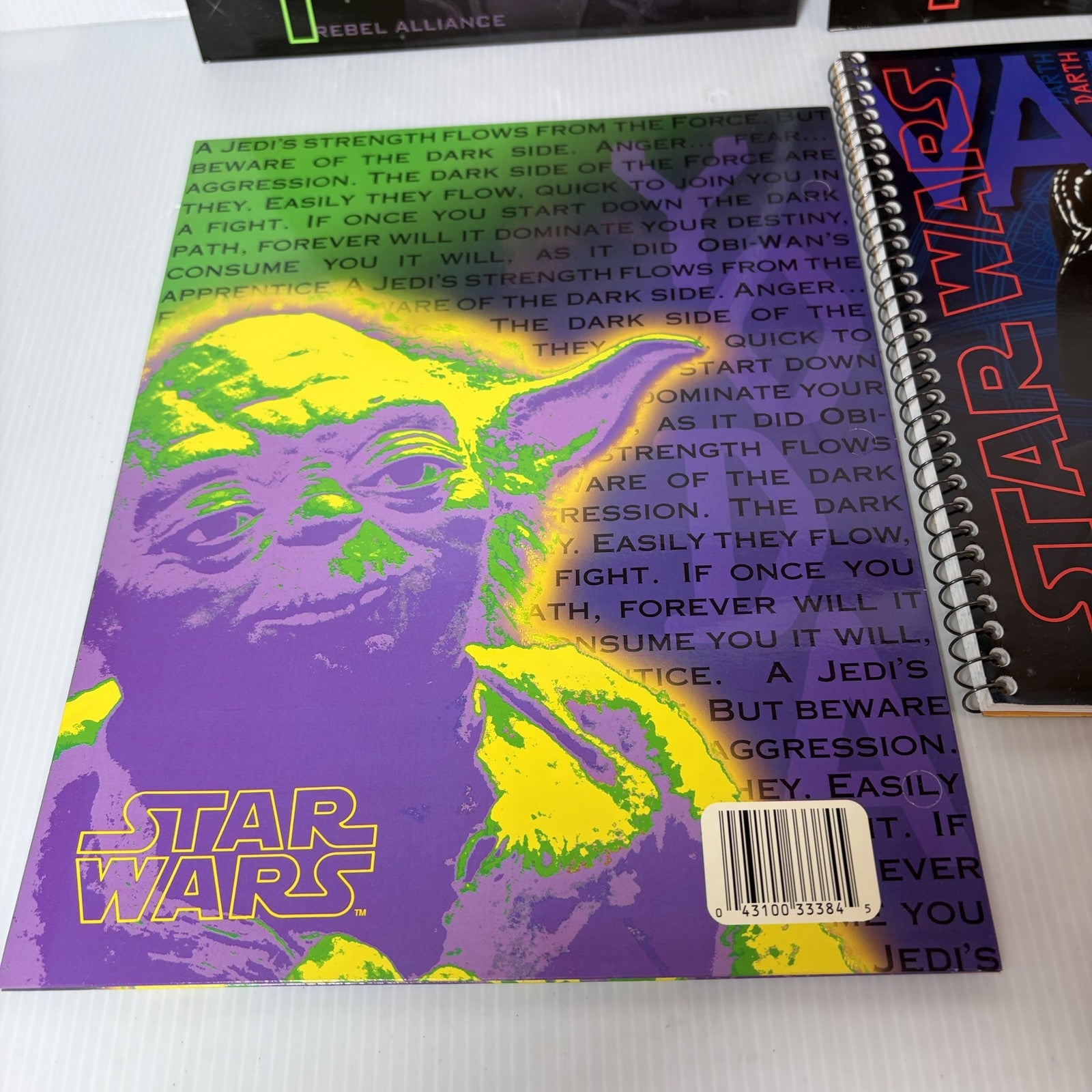 Vintage Lot of 4 Star Wars 1996 School Folders & Notebook Leia Han Solo Darth