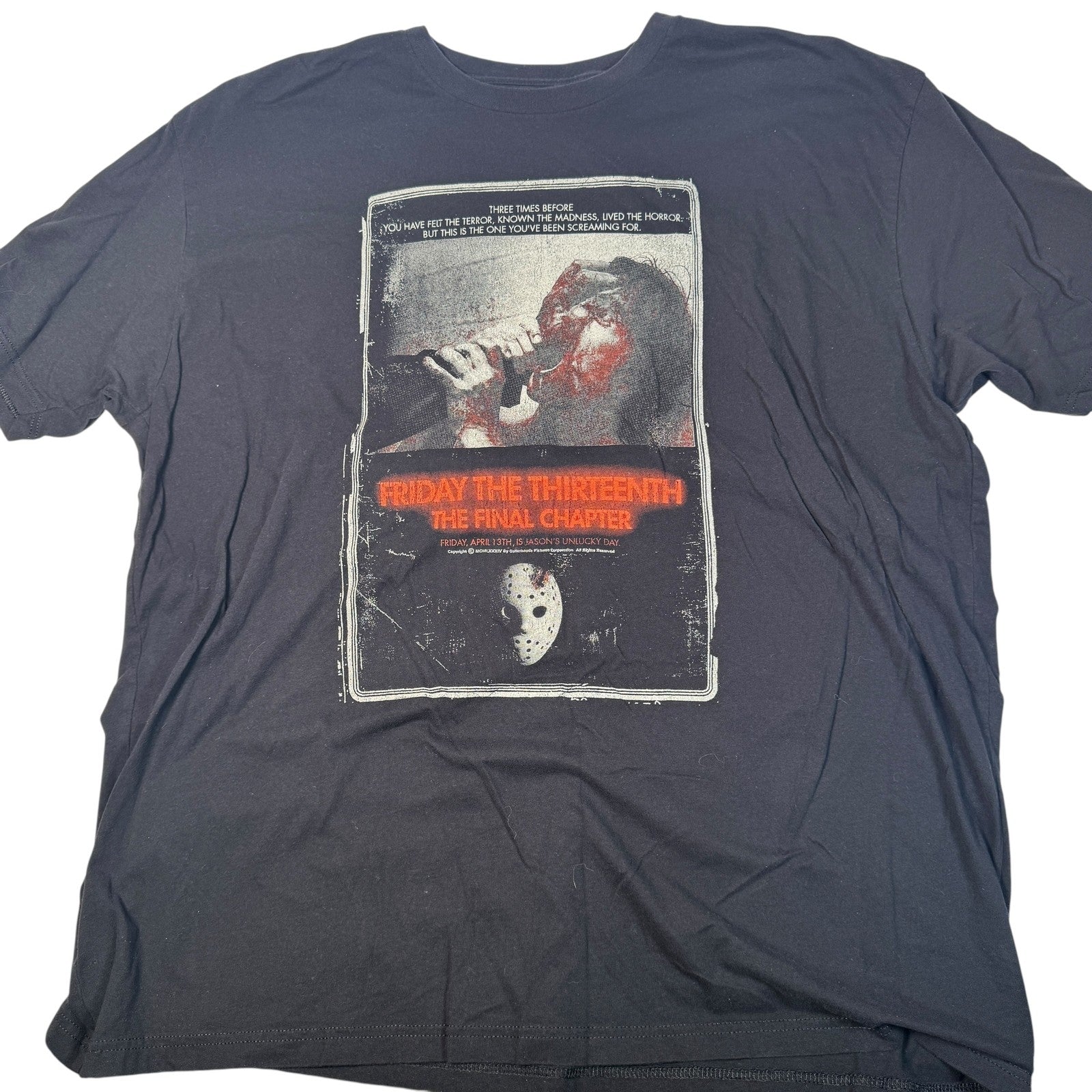 Friday The 13th Shirt Mens 3XL Black Horror Movie Tee Gutter Garbs Jason Mask