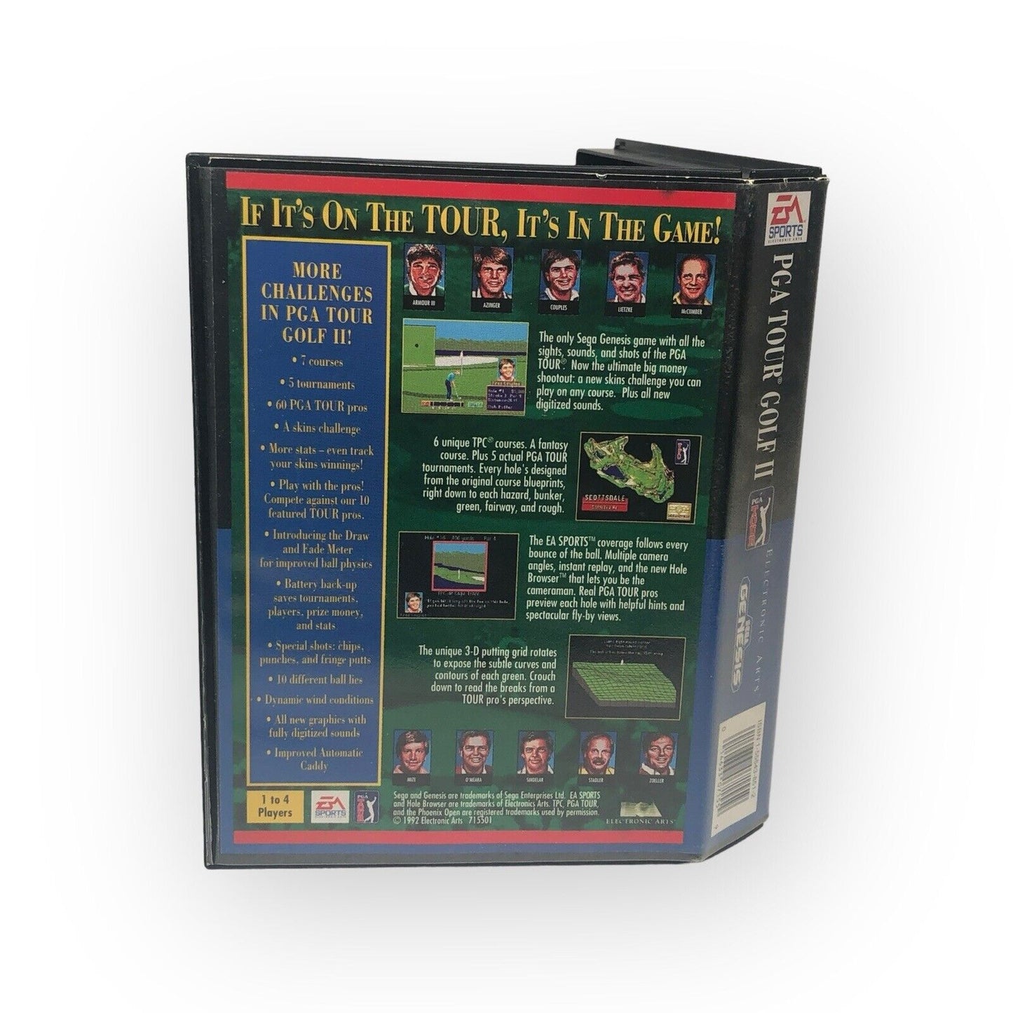 PGA Tour Golf II 2 (Sega Genesis, 1992) EA Sports - Complete With Manual