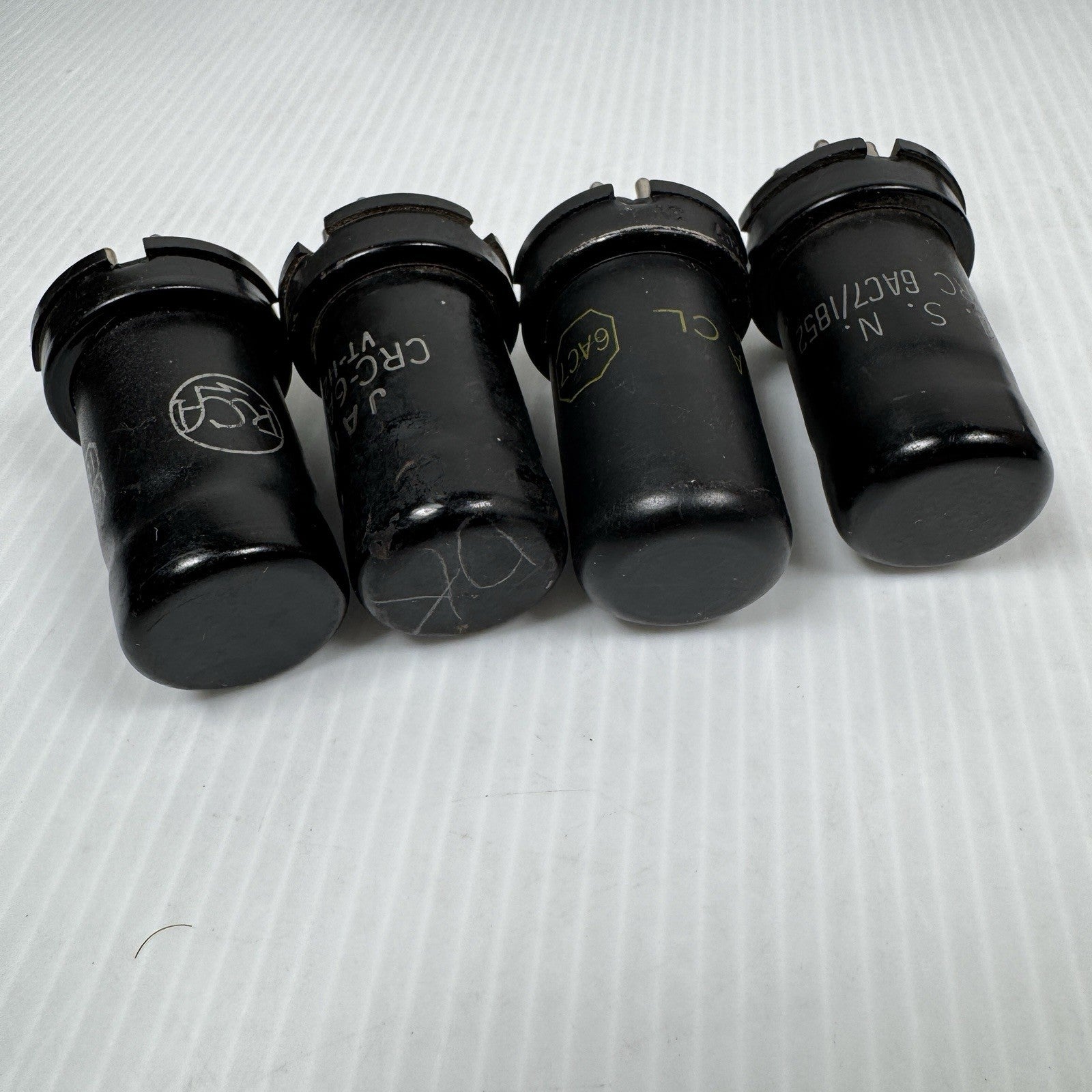 Mixed Lot Of 8 6AC7 Tubes RCA, Sylvania, US Navy CRC Untested Read