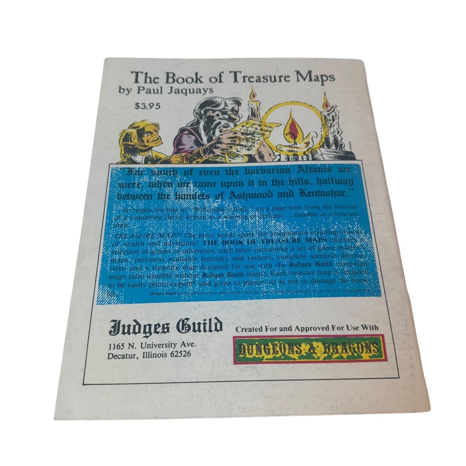 Dungeons & Dragons The Mines of Custalcon Judges Guild Wilderness Book One 1979