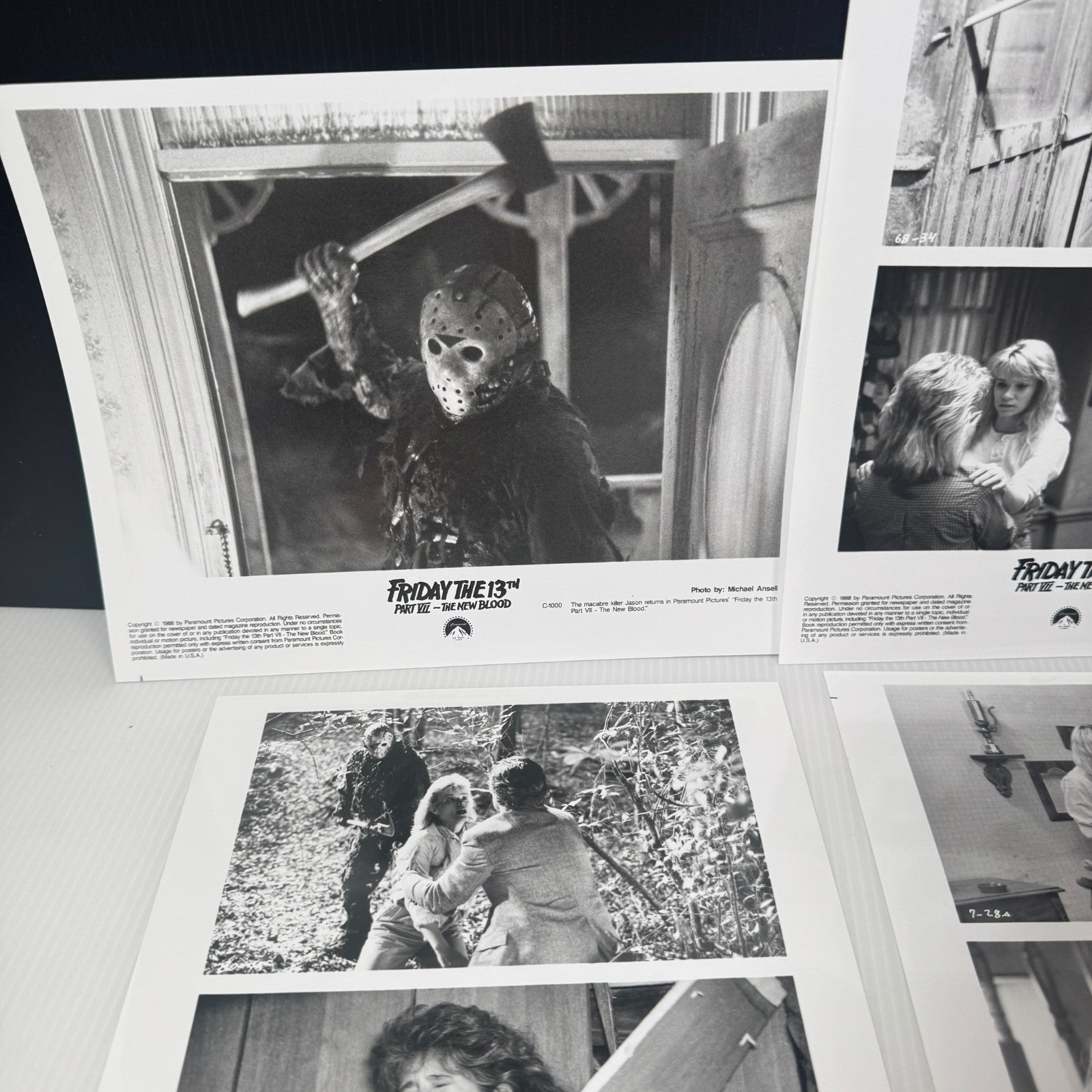 Vintage Friday the 13th Part VII The New Blood Lot of 4 8x10 Movie Stills Horror