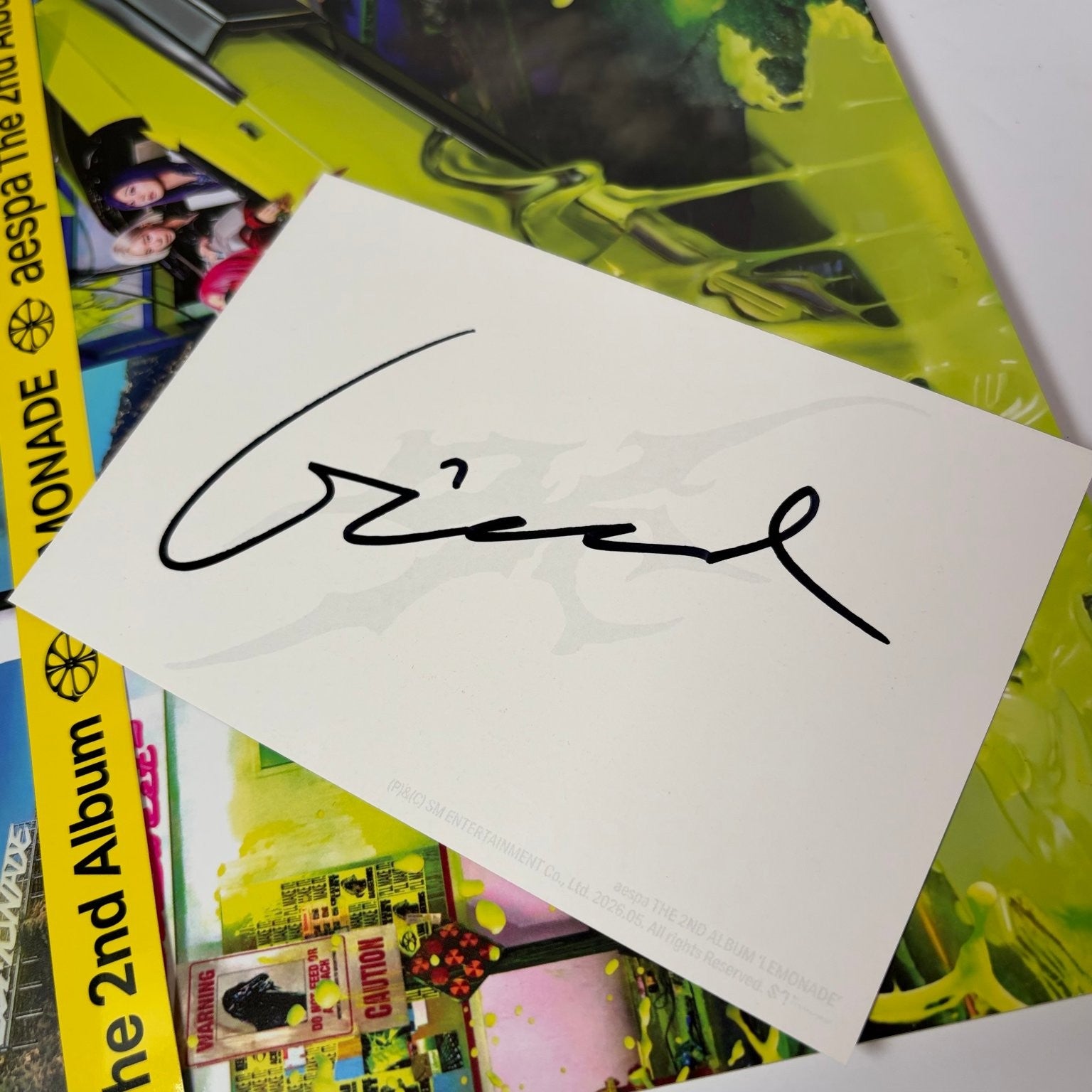 aespa The 2nd Album LEMONADE CD Photobook K-Pop Giselle Signed Photocard Rare