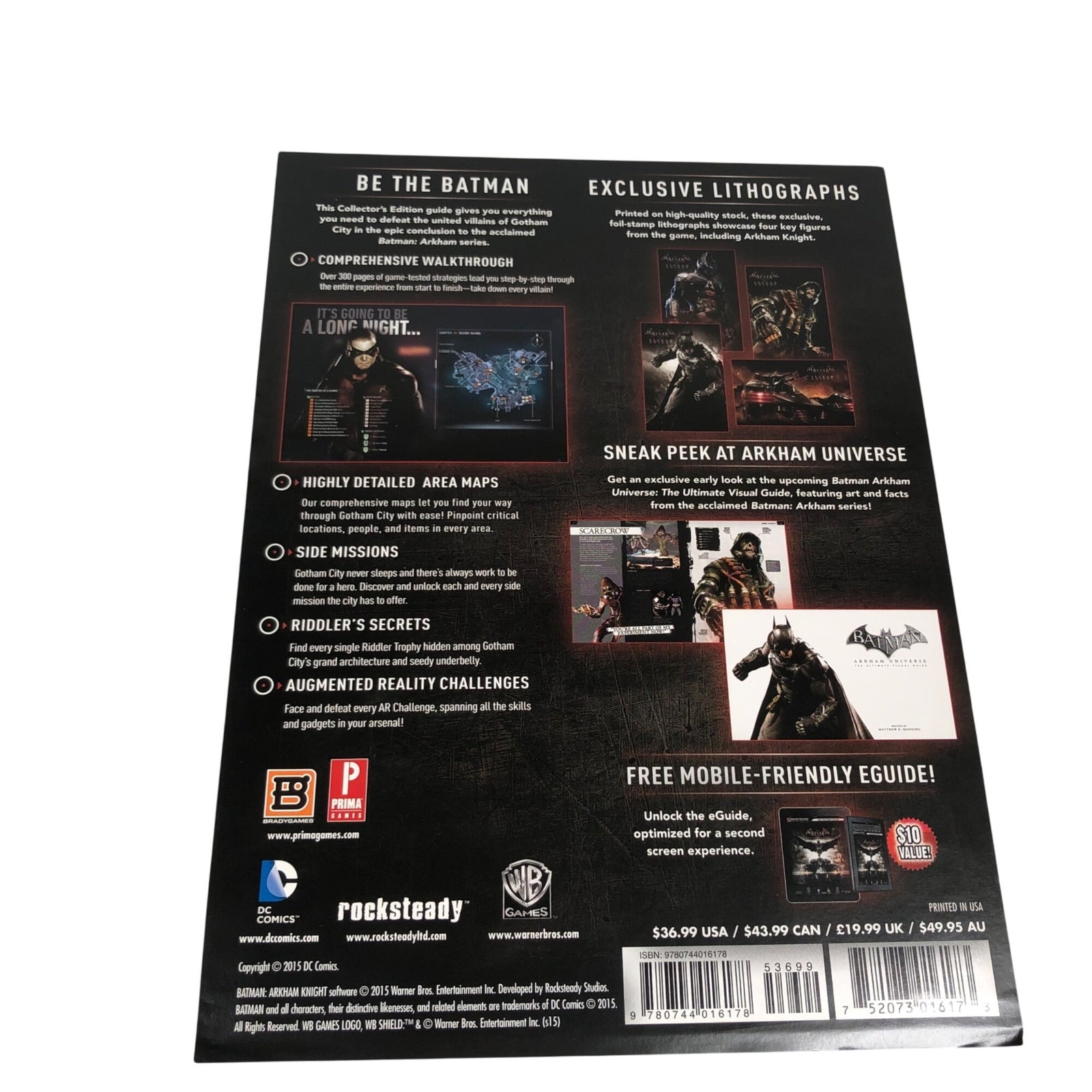 Batman Arkham Knight Collectors Edition Prima Strategy Guide Book