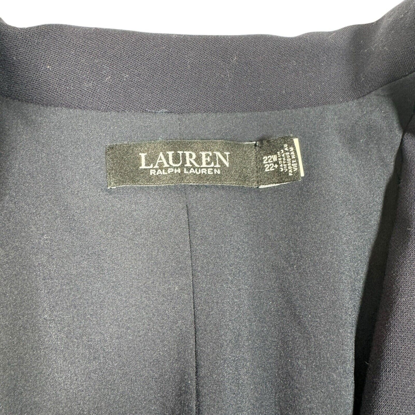 Ralph Lauren Women's Blazer Double Breasted Wool Crepe NWOT Size 22W 22+ Navy