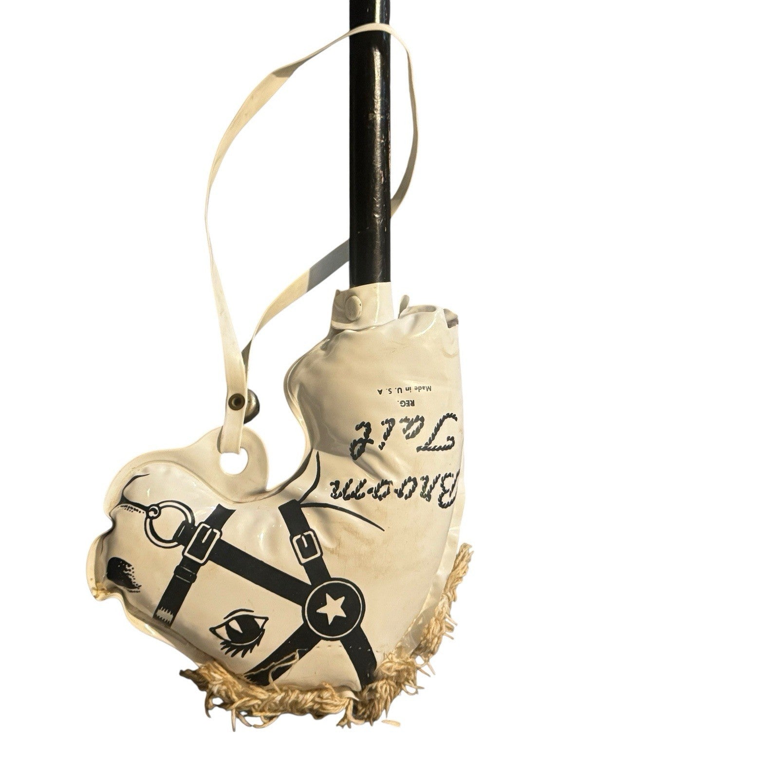 Vintage 1950’s  Broom Tail Horse On A 30” Wooden Stick Made in USA