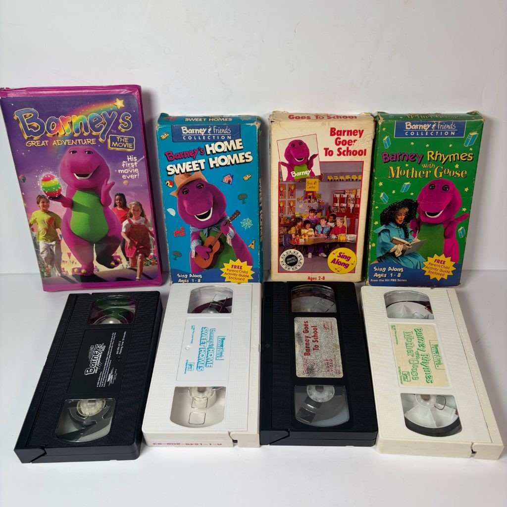 Barney VHS Lot of 4 Great Adventure Movie Home Sweet Homes Goes to School Rhymes