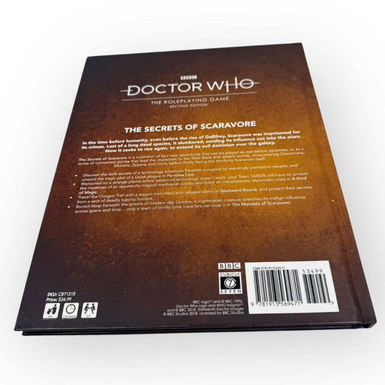 Doctor Who The Secrets of Scaravore RPG Adventure Module Cubicle 7 1st Print HC