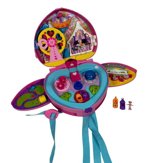 Polly Pocket Theme Park Tiny Is Mighty Playset Backpack Heart Shape With Straps