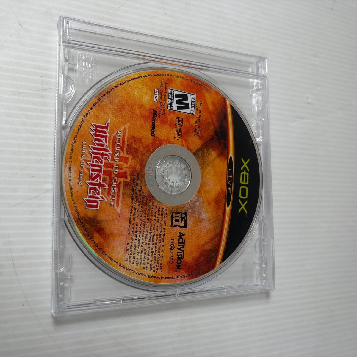 Return to Castle Wolfenstein Xbox Video Game FPS Multiplayer DISC ONLY