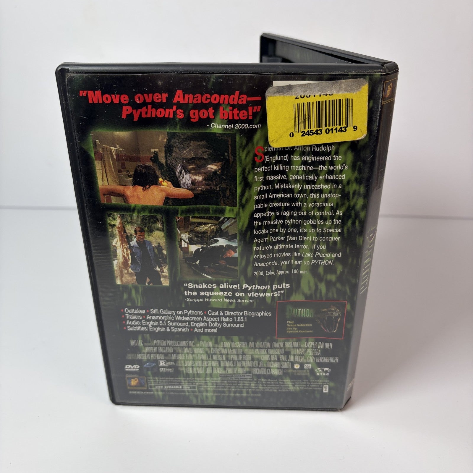 Python DVD Casper Van Dien Robert Englund Sci-Fi Horror Thriller 2000 Monster