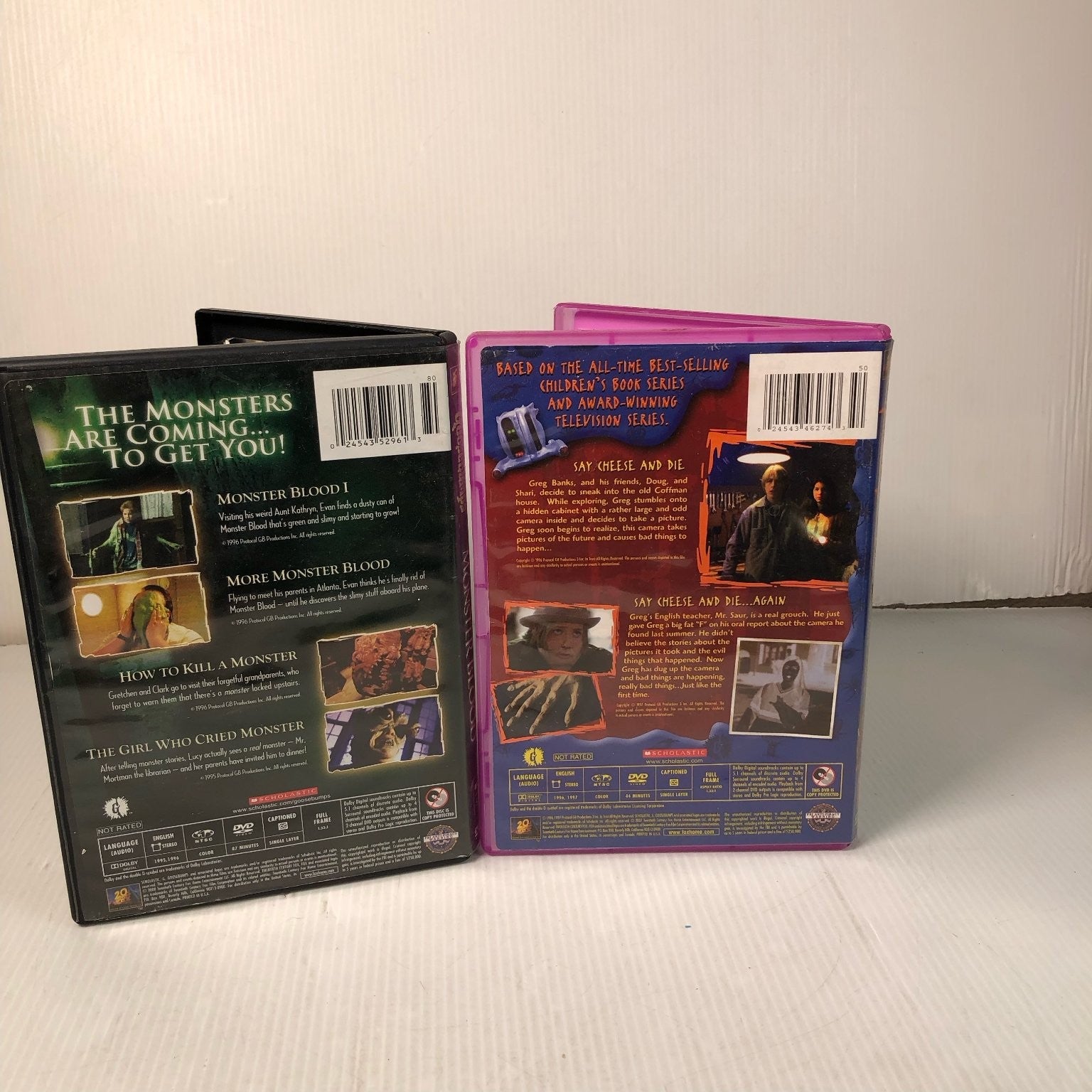 Goosebumps Monster Blood & Say Cheese and Die DVD R.L. Stine Horror Kids
