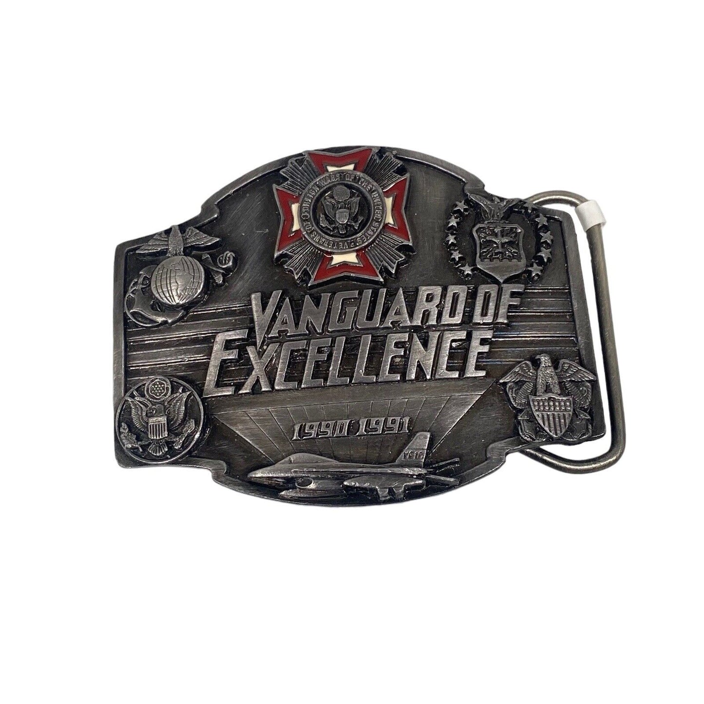 1990 VFW VANGUARD OF EXCELLENCE Pewter Belt Buckle Military Limited Edition