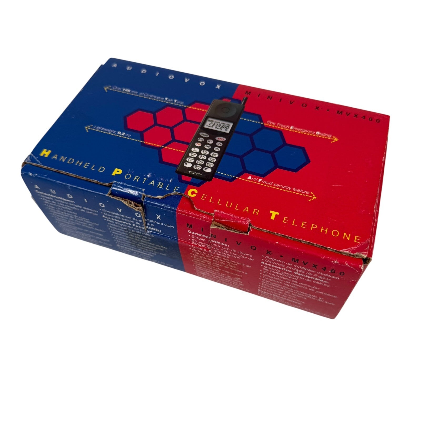 Audiovox Minivox Mvx460 handheld portable VTG cellphone carphone AS IS Untested