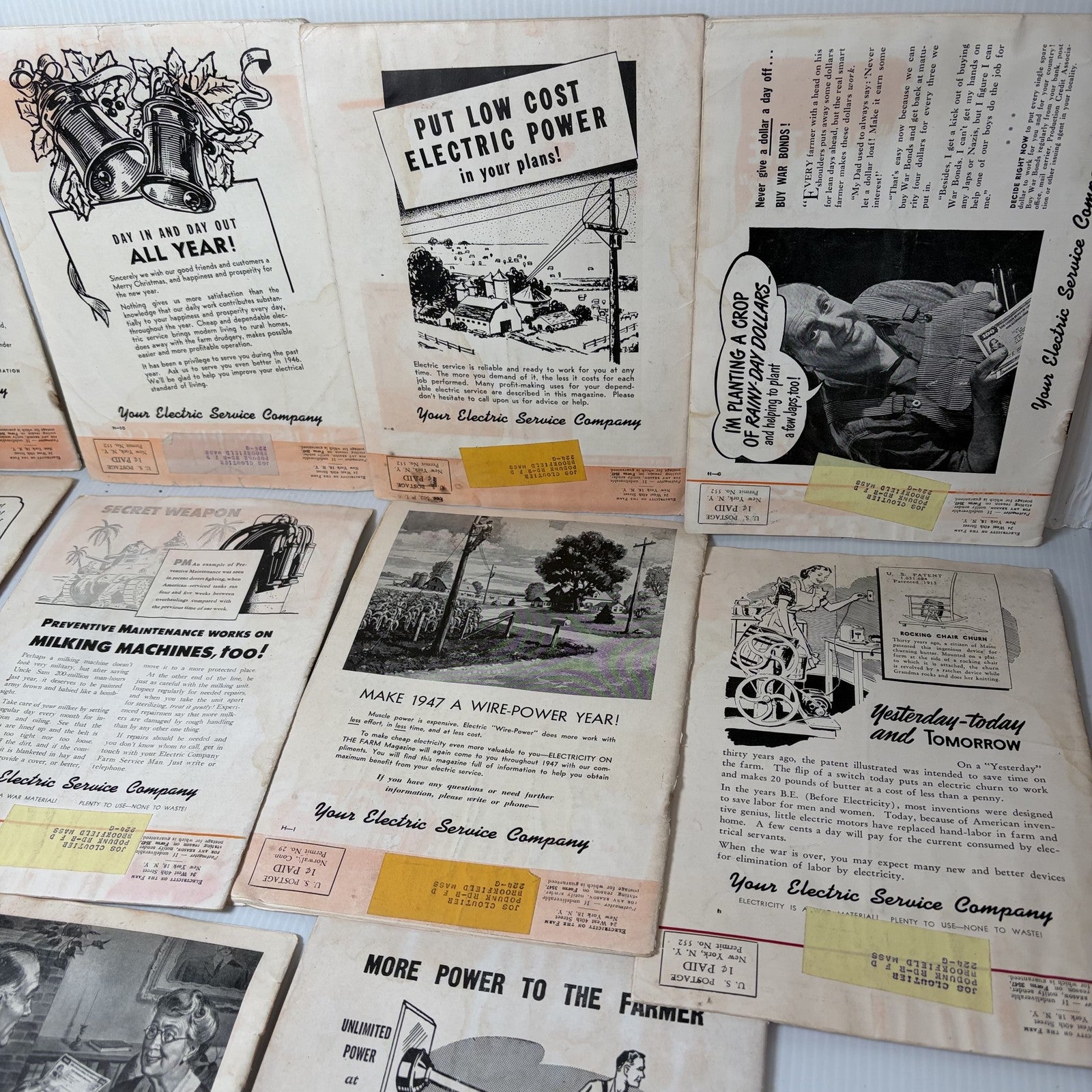 11 Vintage Electricity on the Farm Magazines 1944-1947 Rural Electrification Lot
