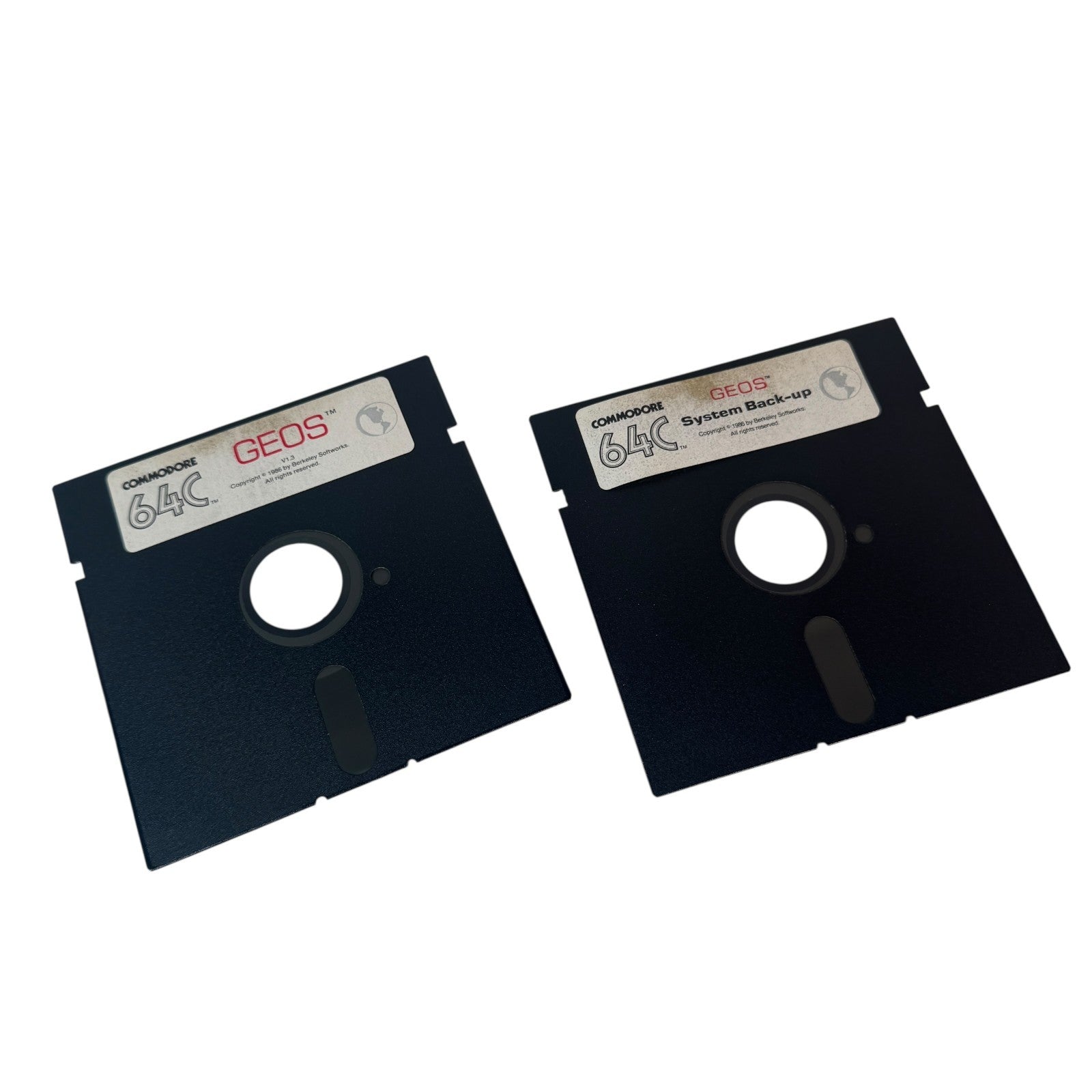 Vintage Commodore 64C GEOS & System Back-up System Disks w/ Applications v 1.3