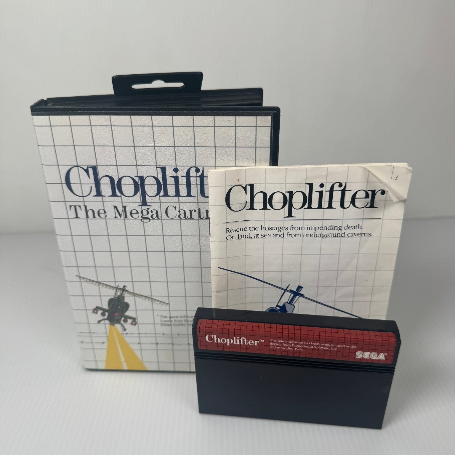 Choplifter Sega Master System Video Game Rescue Action Complete CIB w/ Hangtab